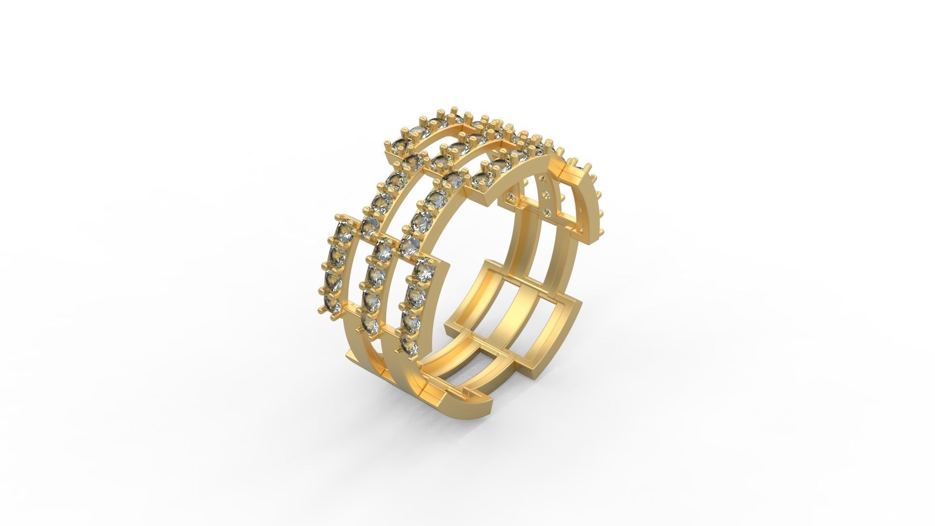 Cuban Band Ring 012 3D print model_1