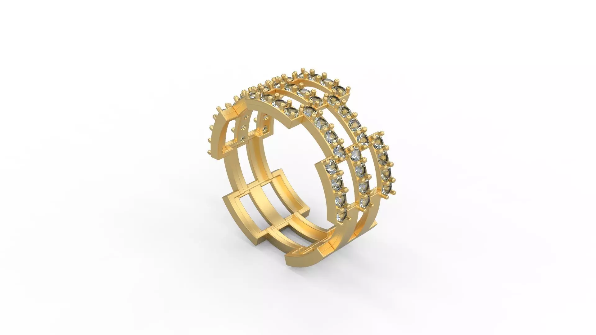 Cuban Band Ring 012 3D print model_0