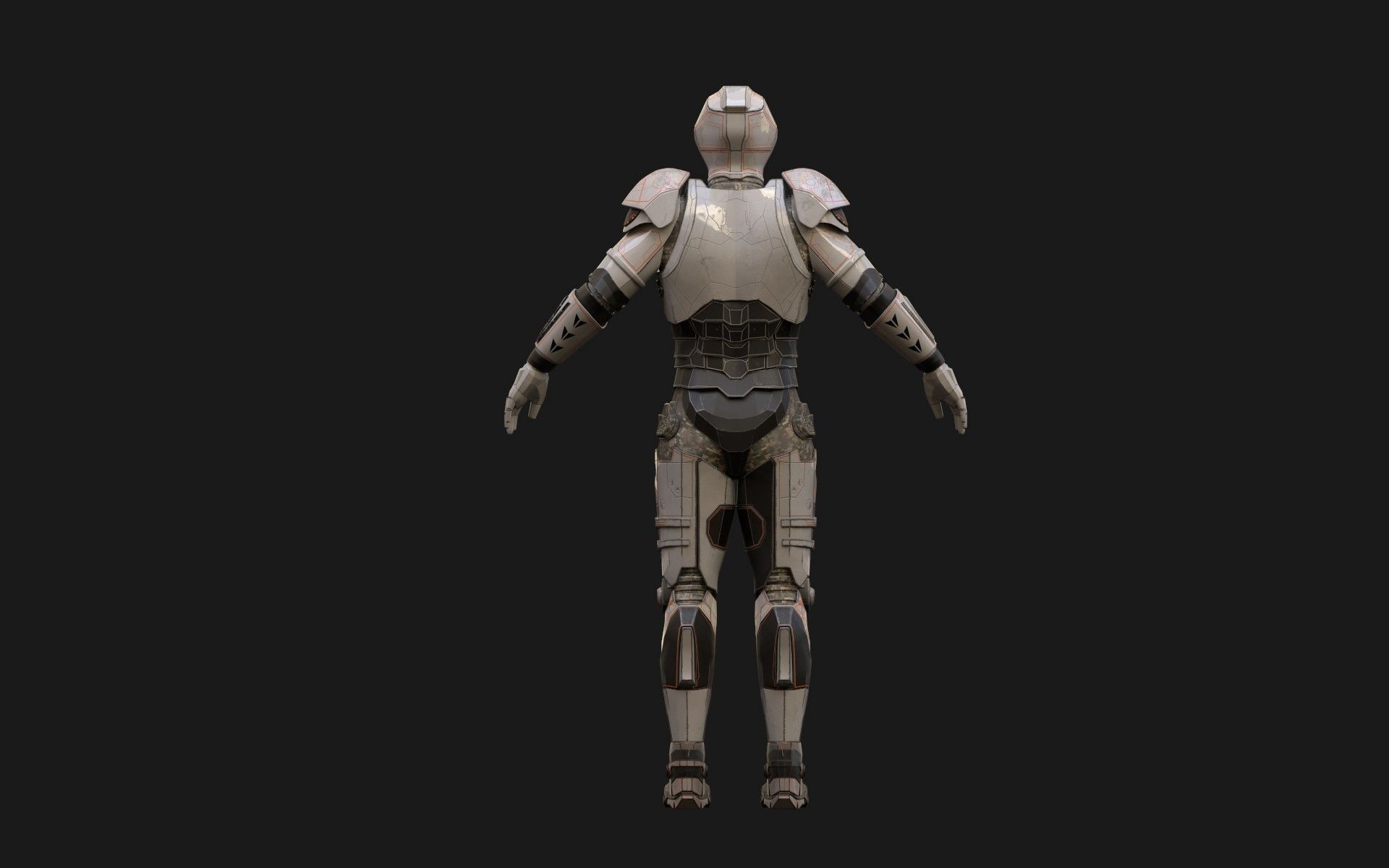 Space Armor Suit V23 Low-poly 3D model_6