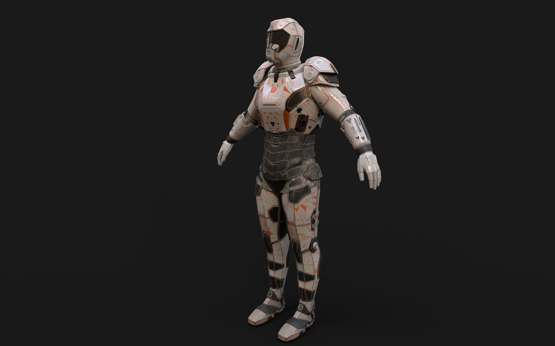 Space Armor Suit V23 Low-poly 3D model_2