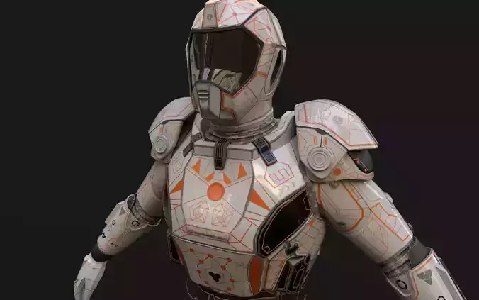 Space Armor Suit V23 Low-poly 3D model
