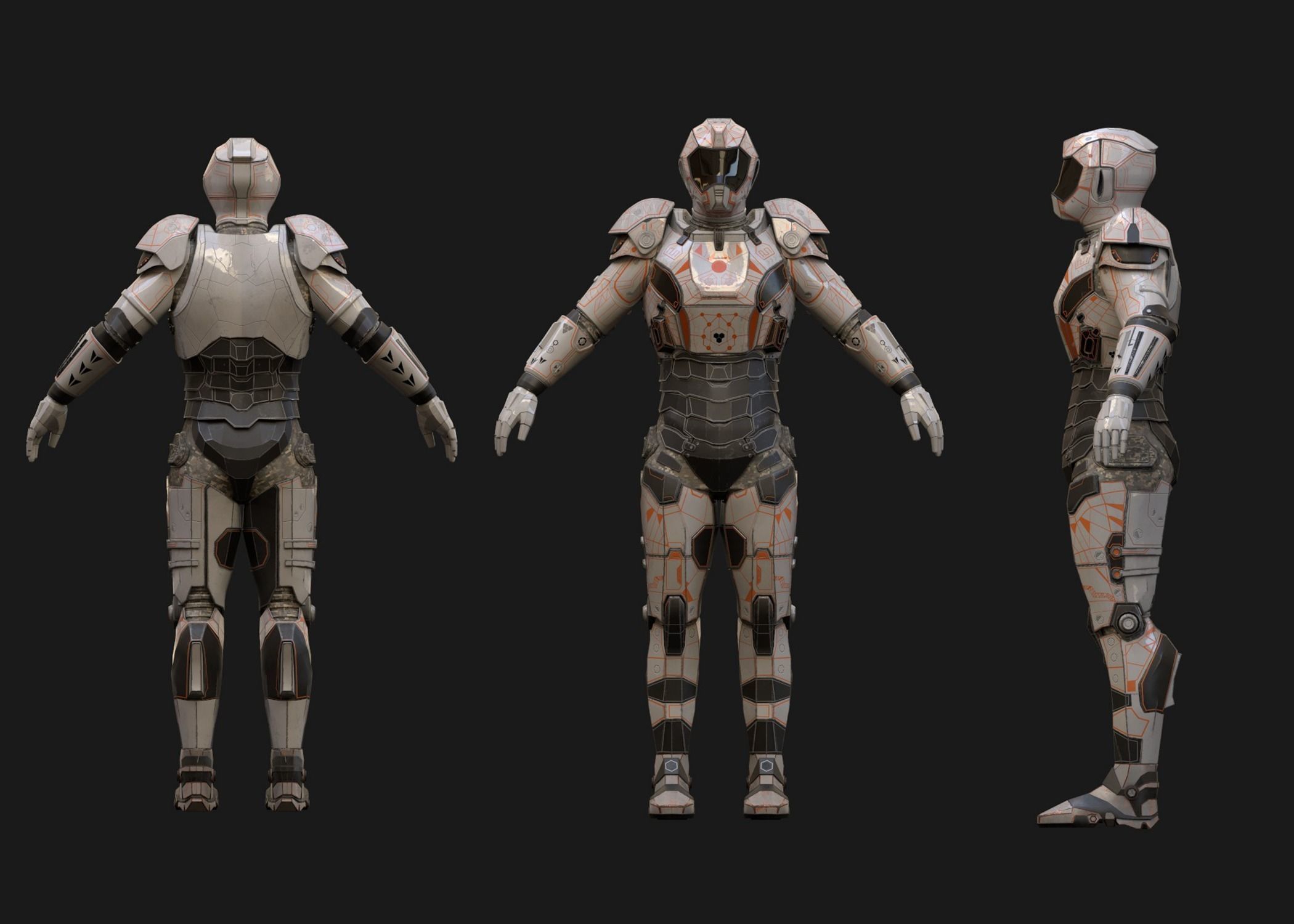 Space Armor Suit V23 Low-poly 3D model_1