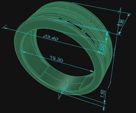 Band Ring 017 3D print model_7