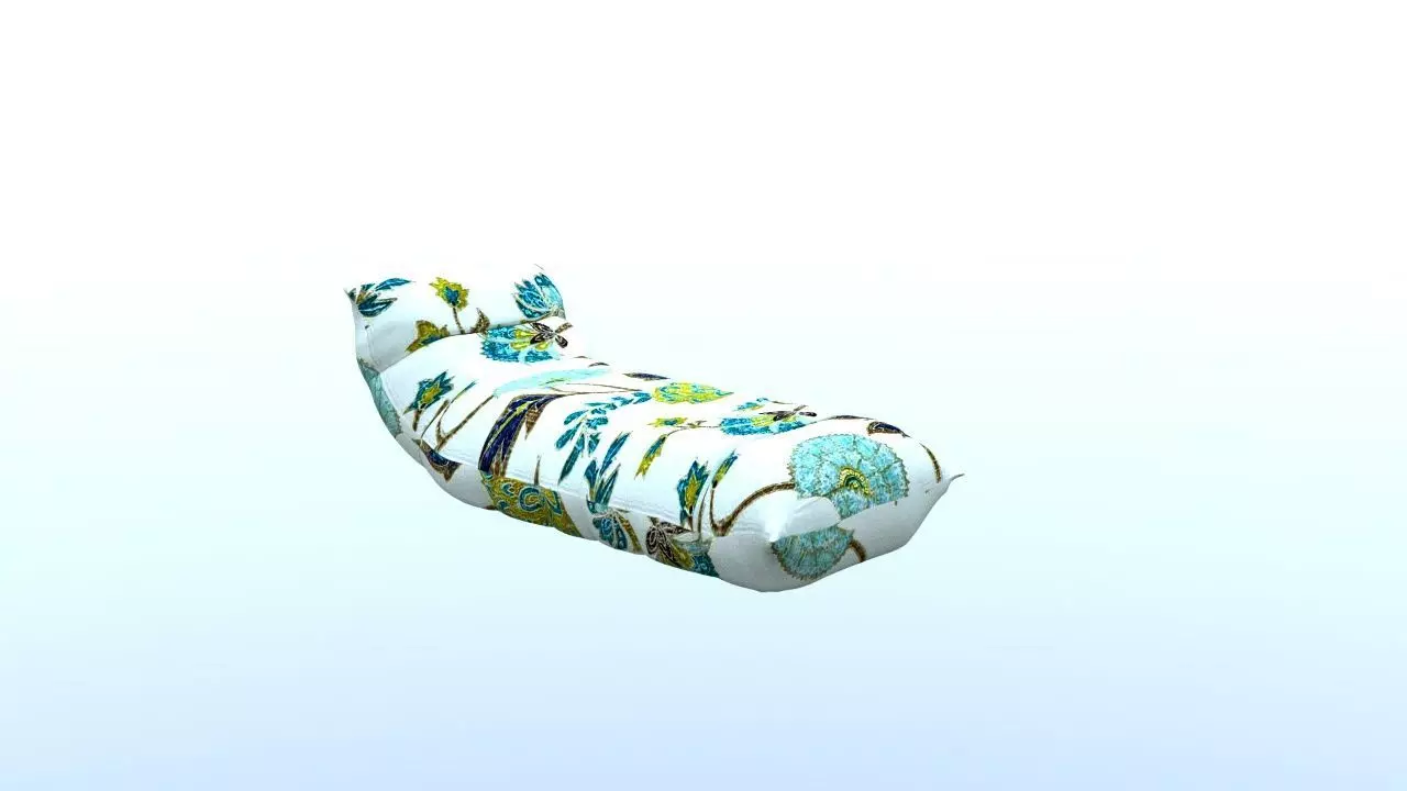 Mattress lounge chair with flowers Free 3D model