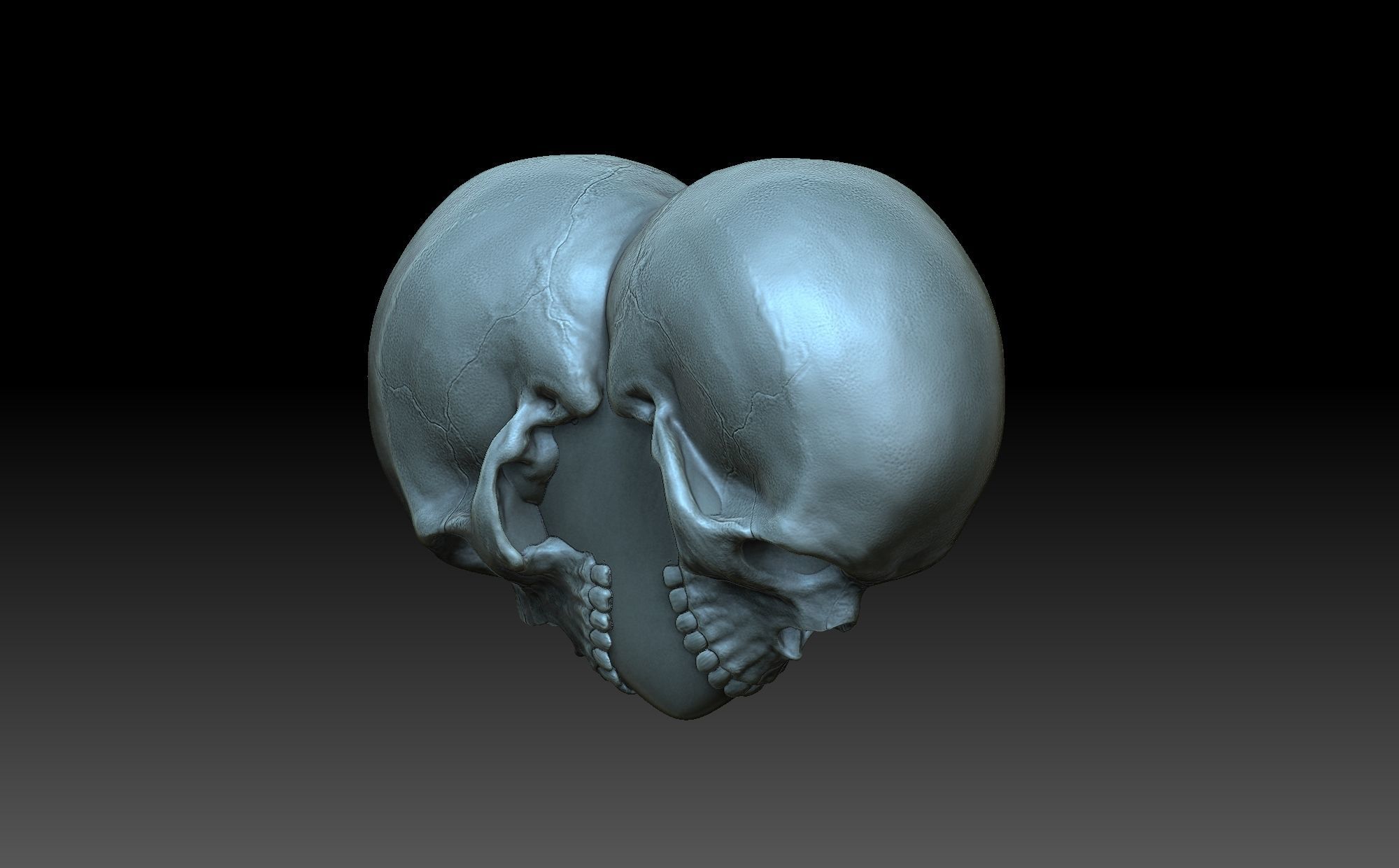 Heart with skulls 3D print model_1