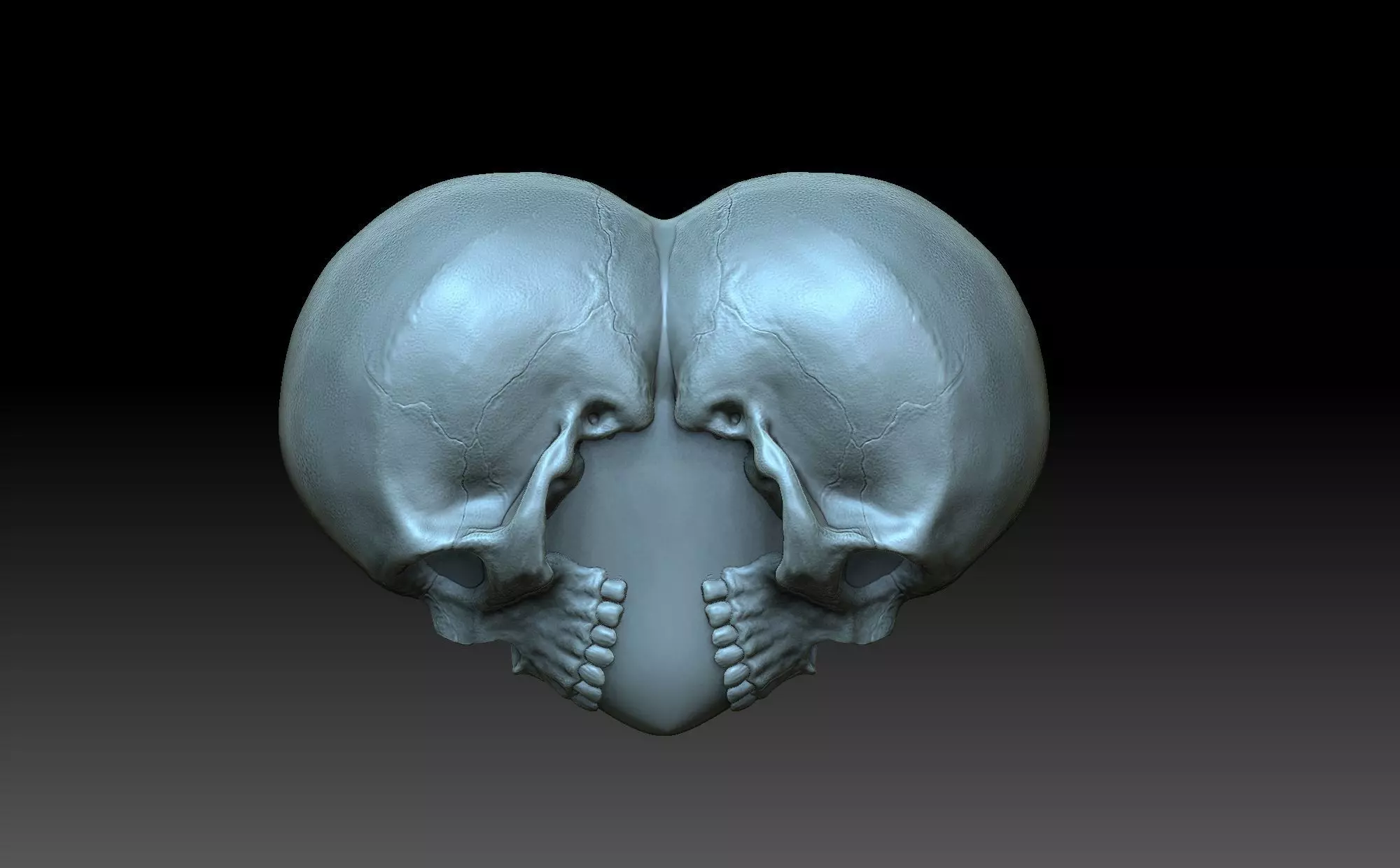 Heart with skulls 3D print model_0