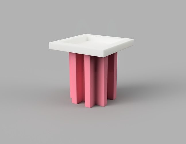 Fruit bowl pink and white - Sottsass Free low-poly 3D model