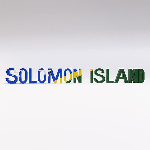 Solomon Islands country Name text 3d model  Low-poly 3D model