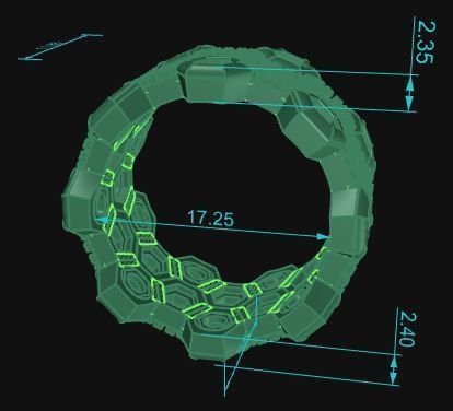 Honeycomb Band Ring 034 3D print model_7