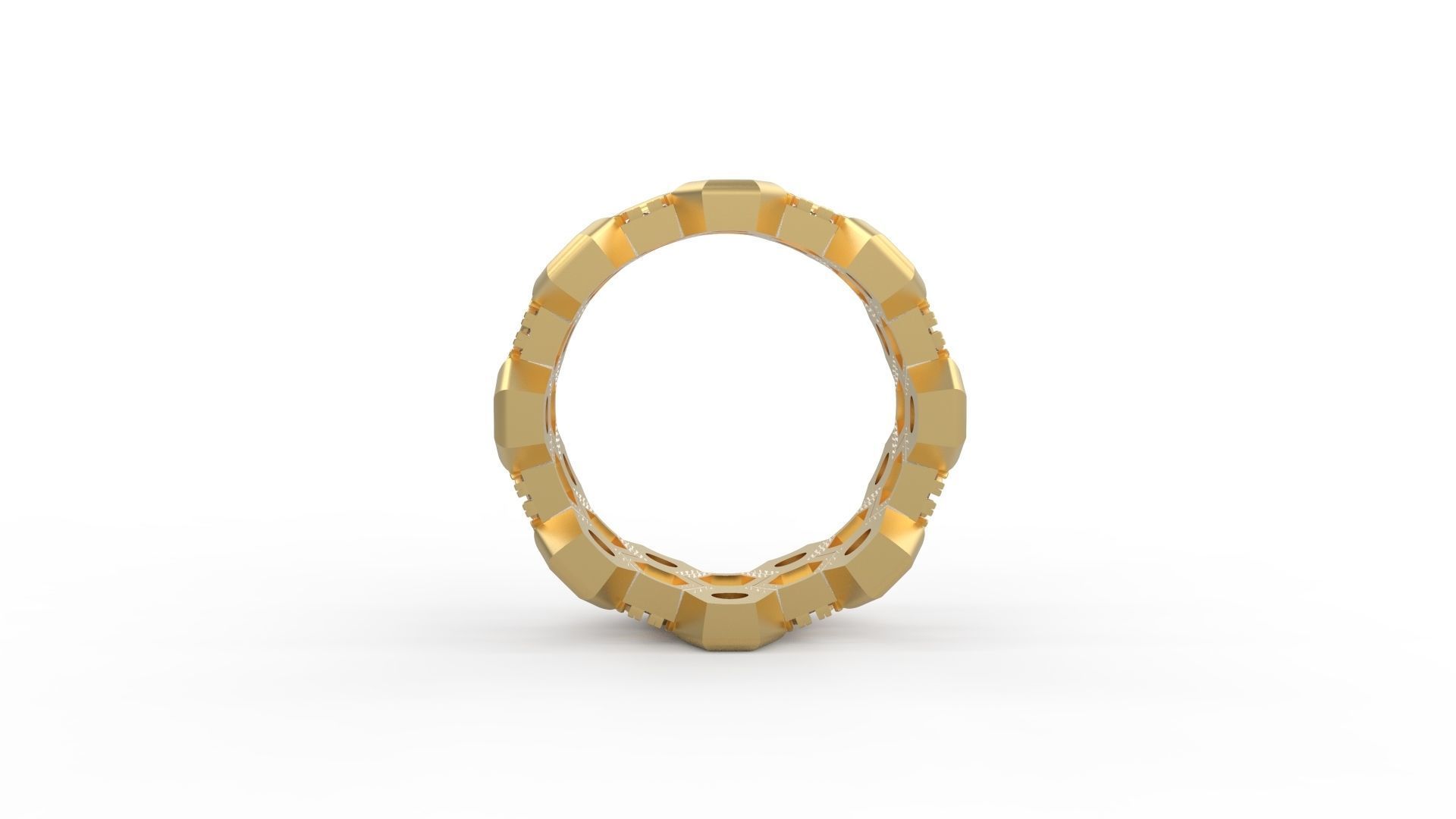 Honeycomb Band Ring 034 3D print model_2