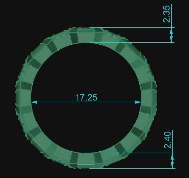 Honeycomb Band Ring 034 3D print model_9