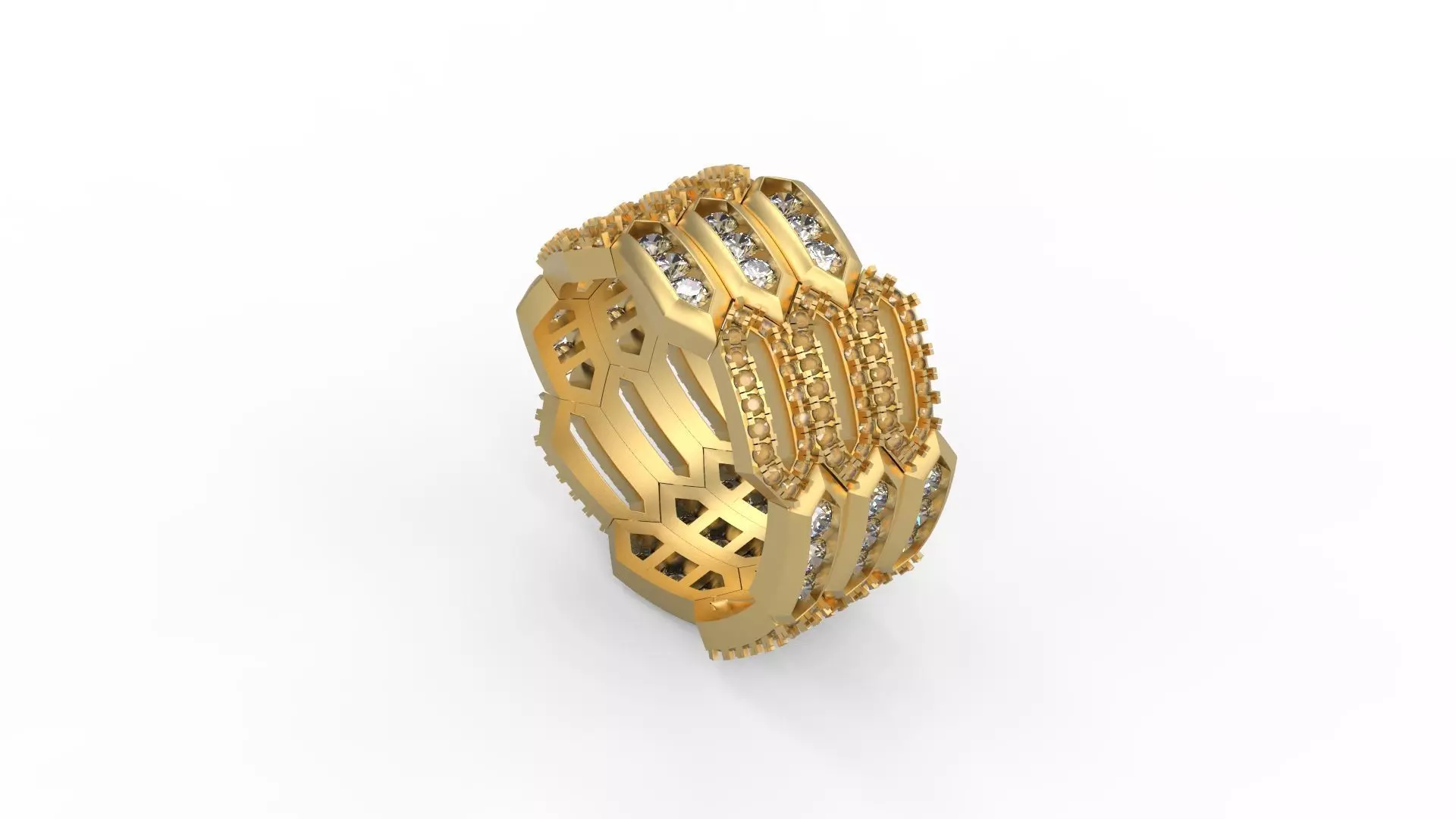 Honeycomb Band Ring 036 3D print model