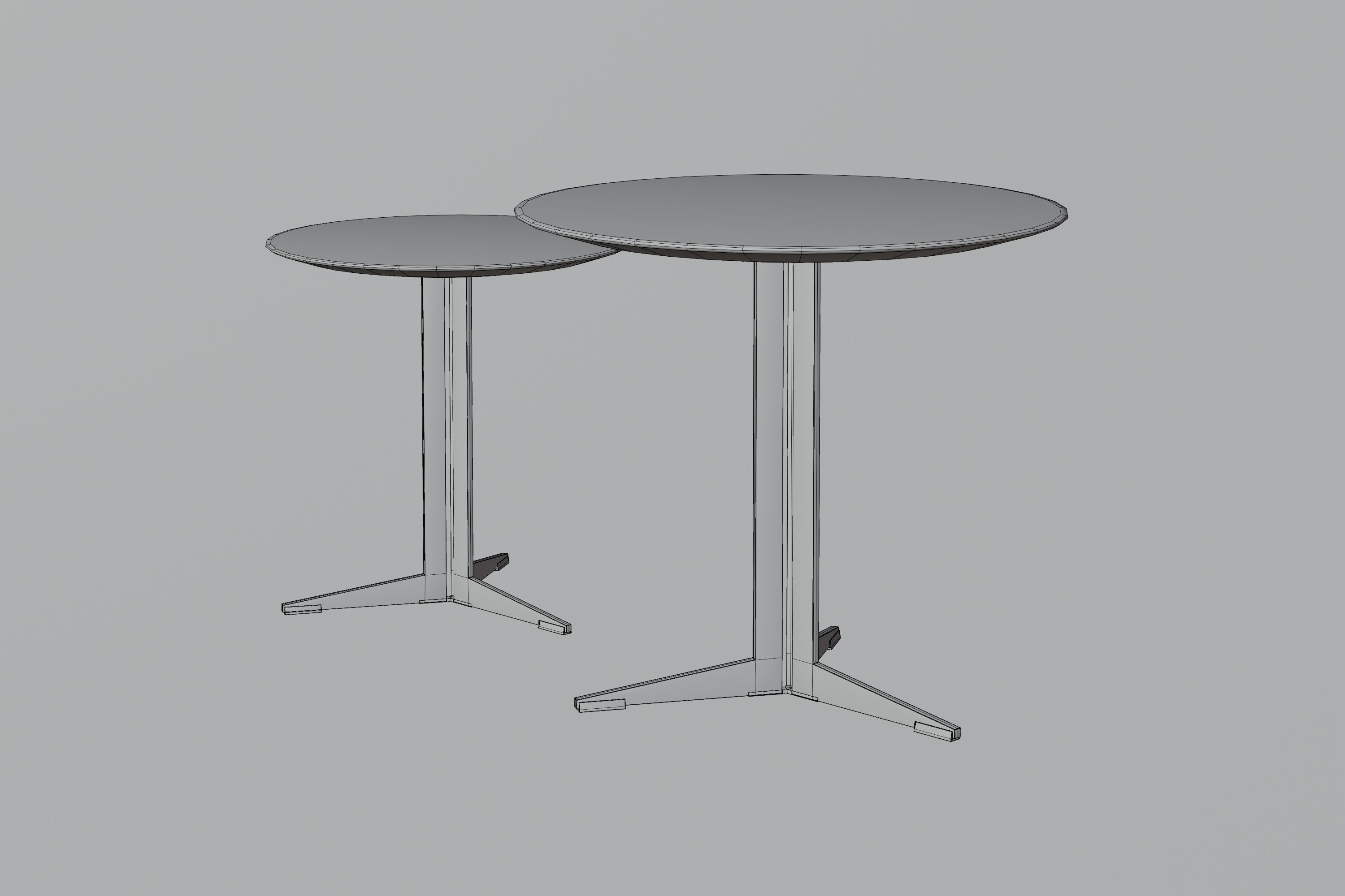 Two Modern Tables Low-poly 3D model_8