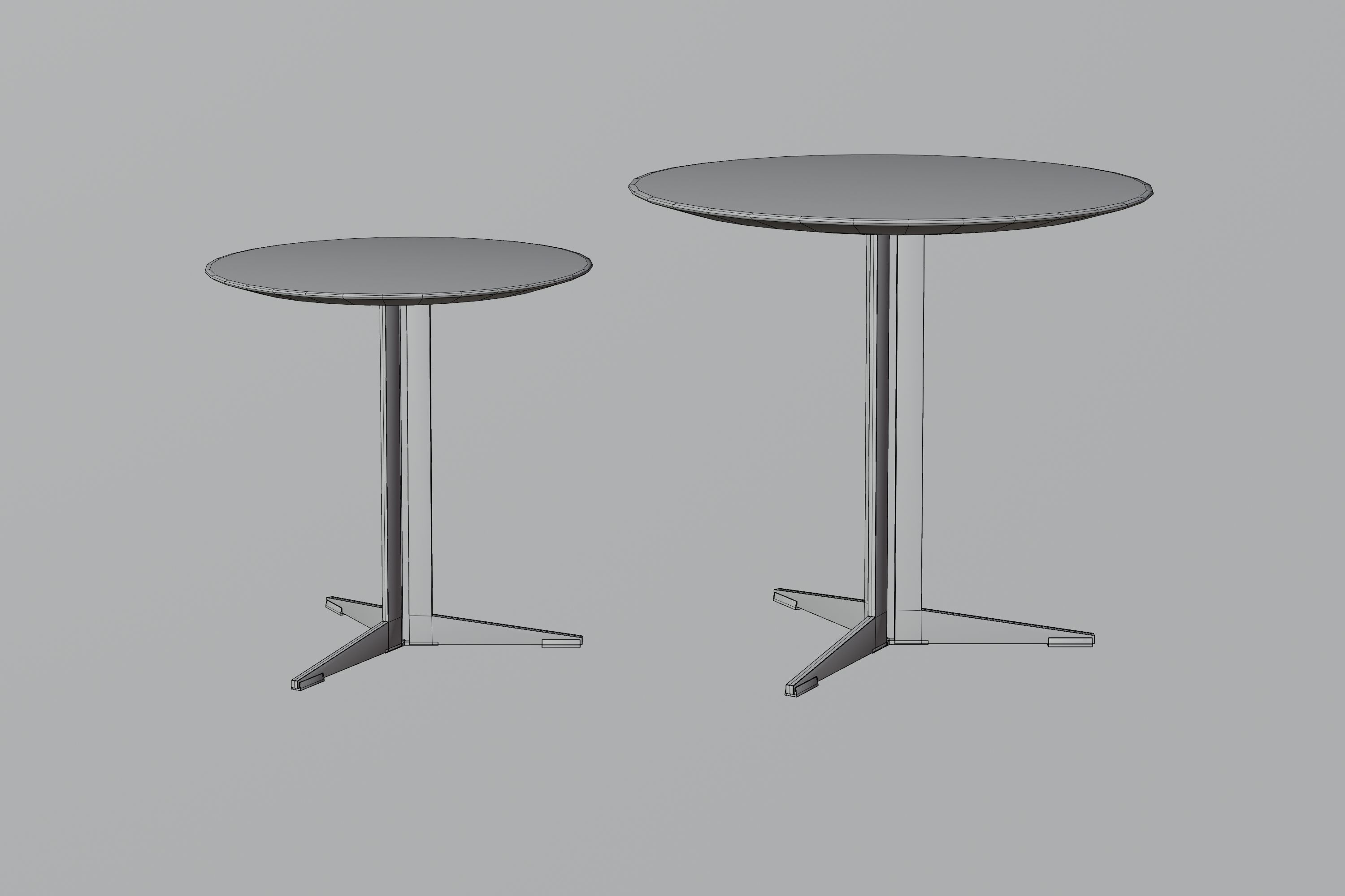 Two Modern Tables Low-poly 3D model_10