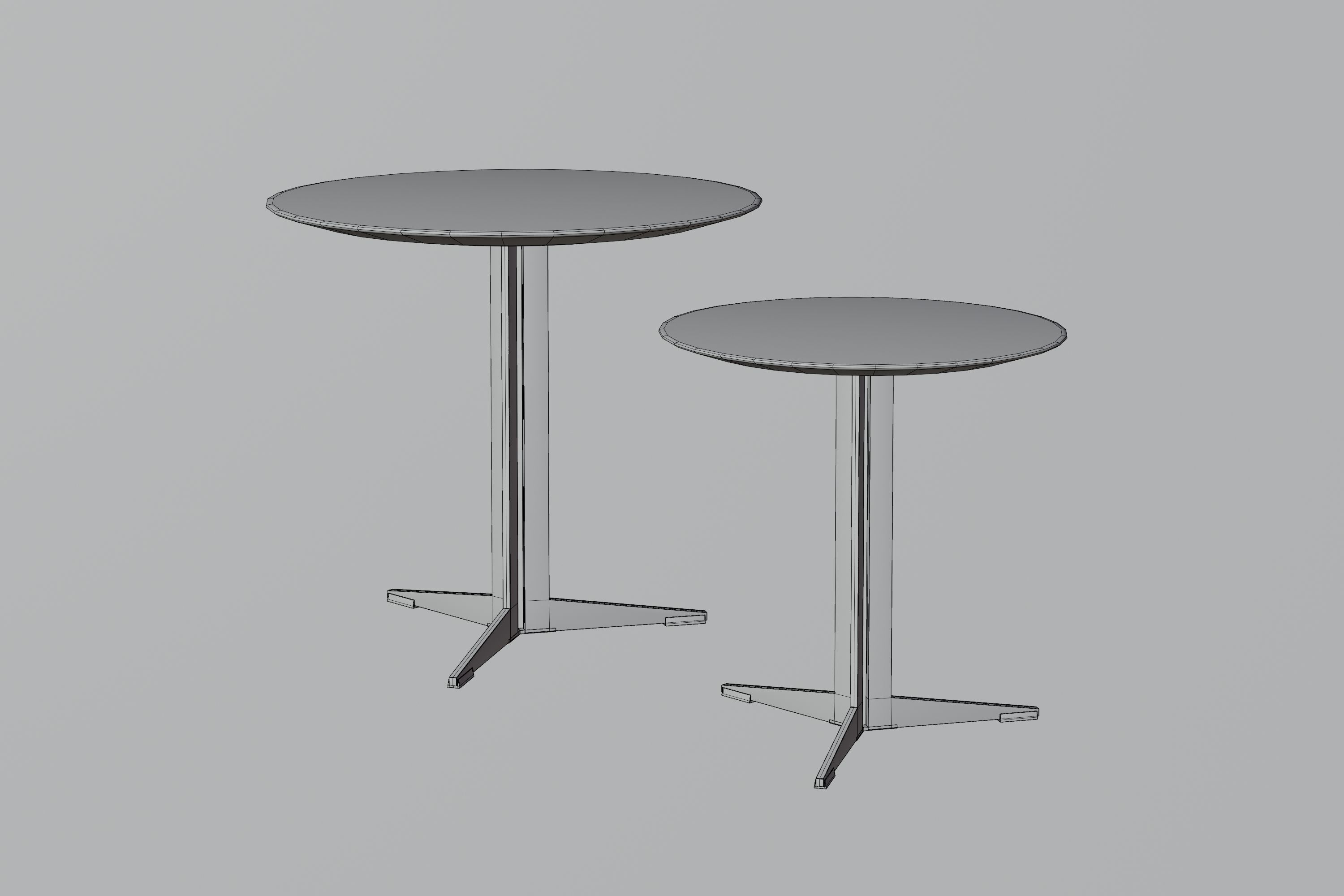 Two Modern Tables Low-poly 3D model_14