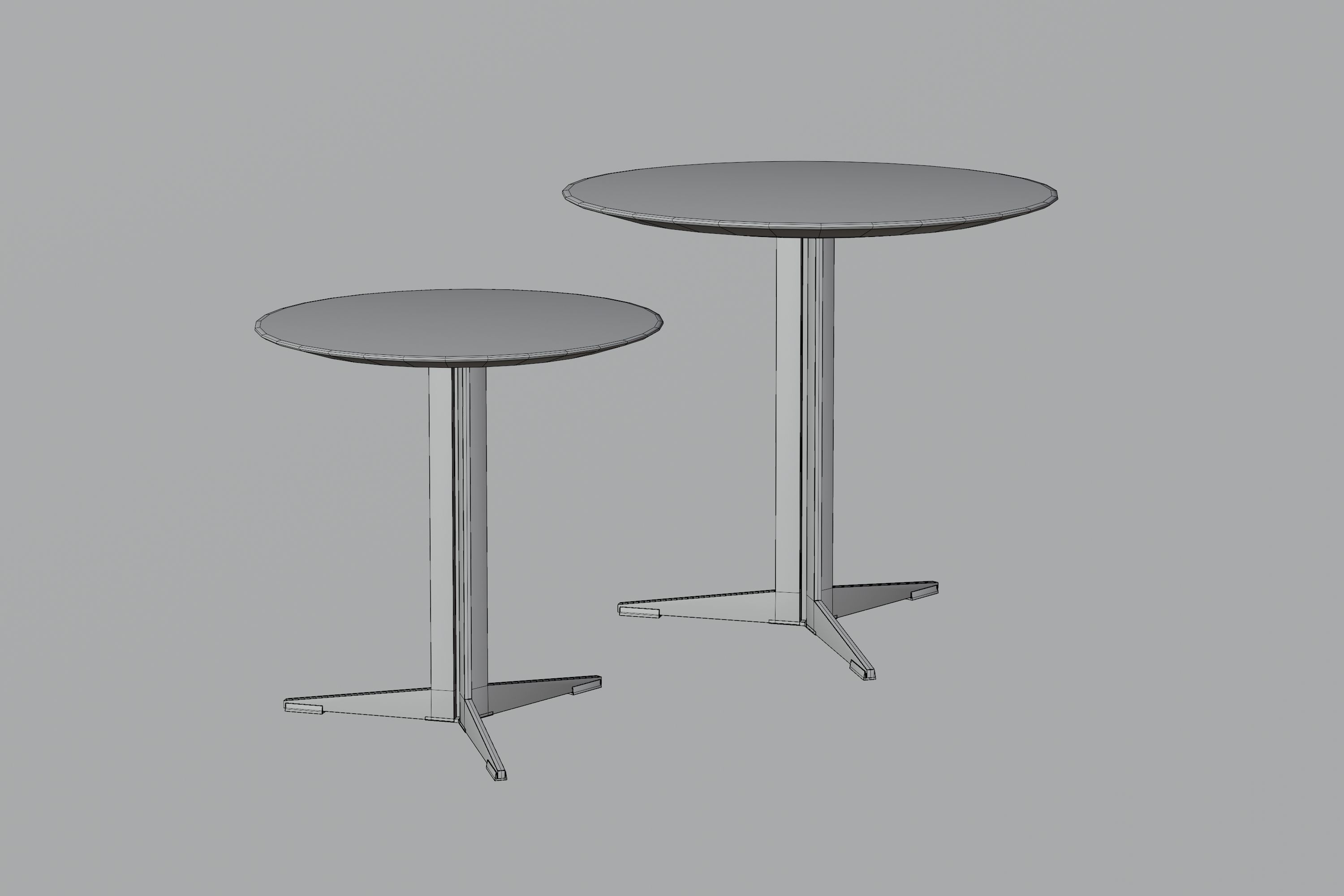 Two Modern Tables Low-poly 3D model_12