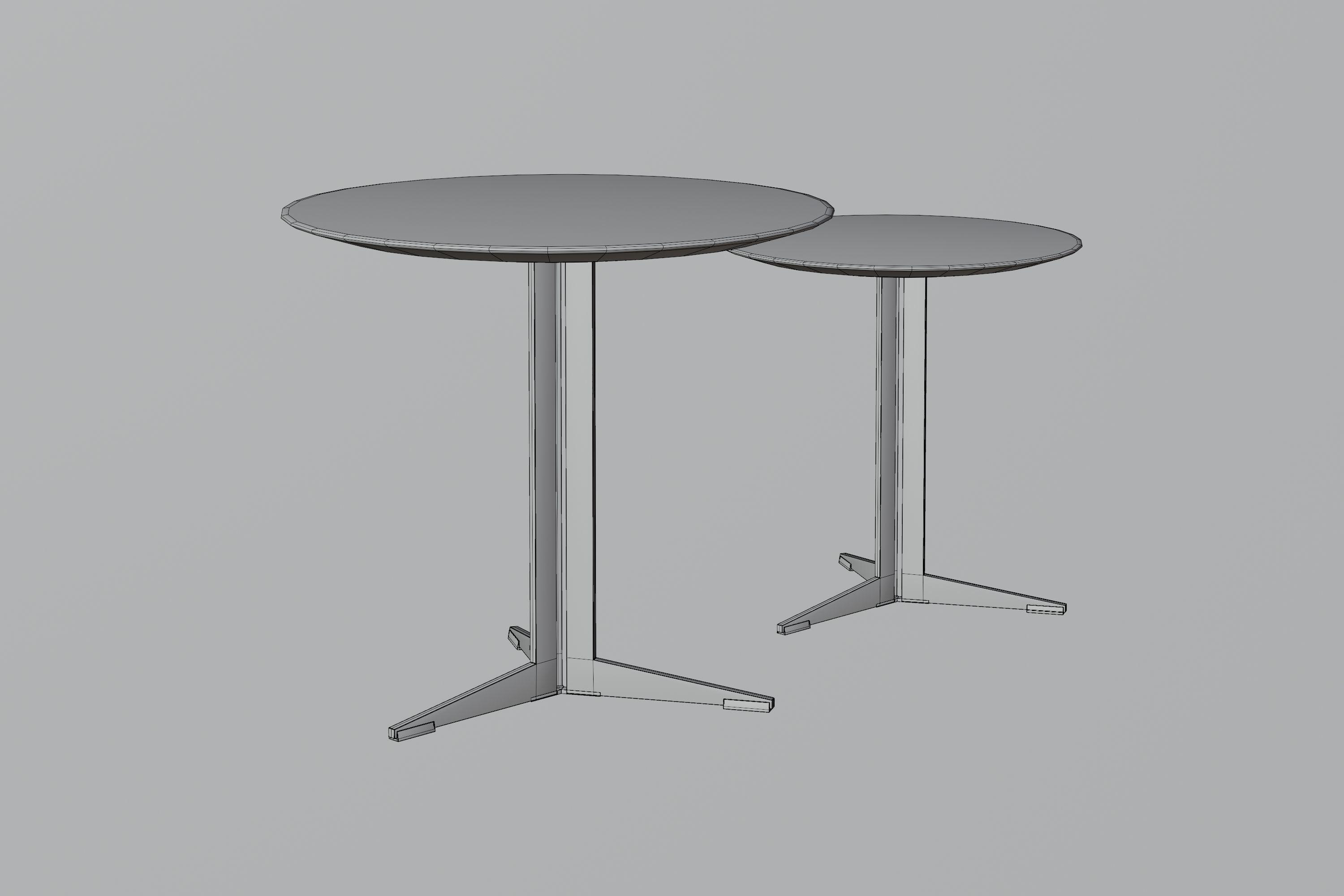 Two Modern Tables Low-poly 3D model_4