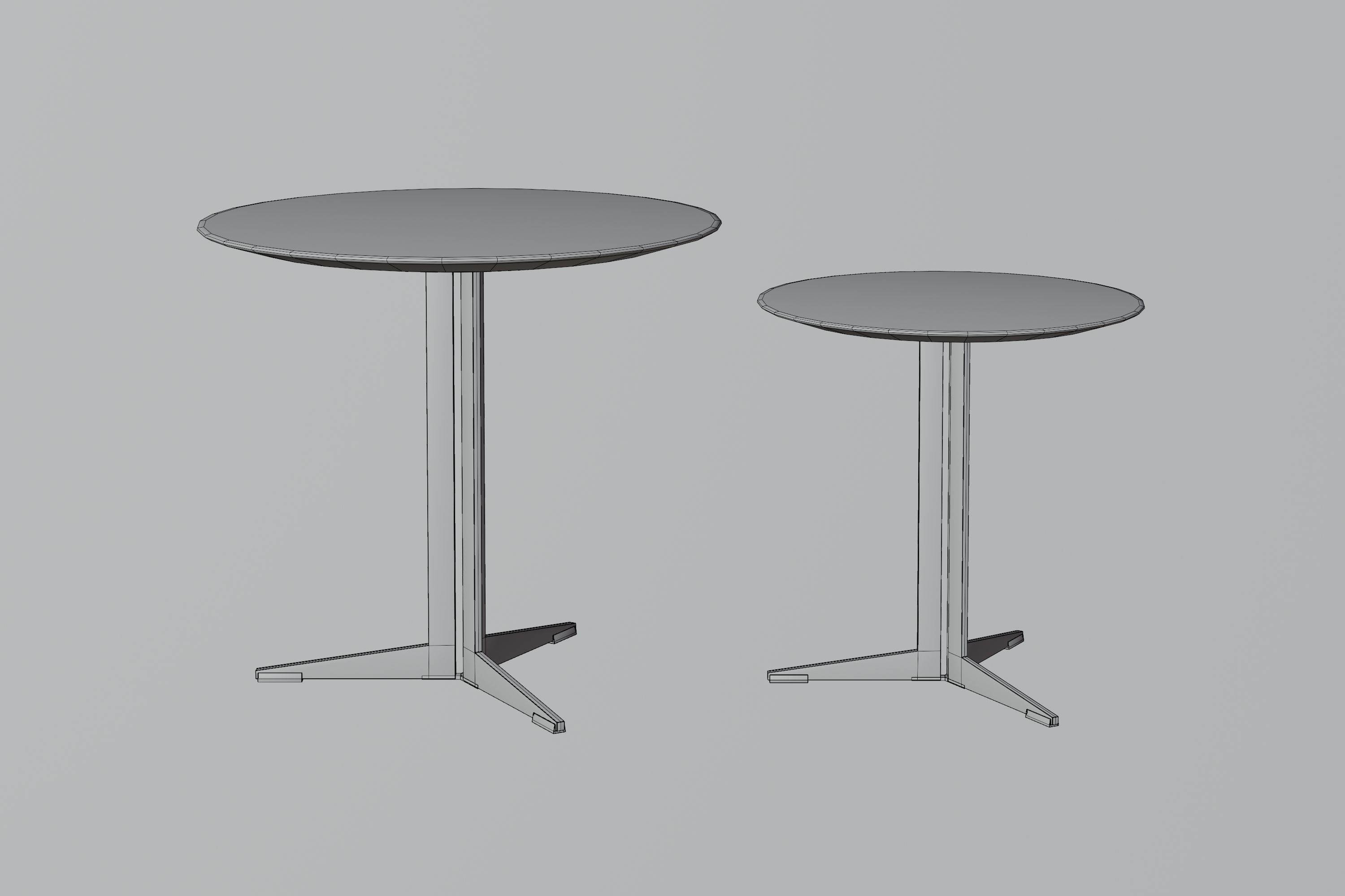 Two Modern Tables Low-poly 3D model_16