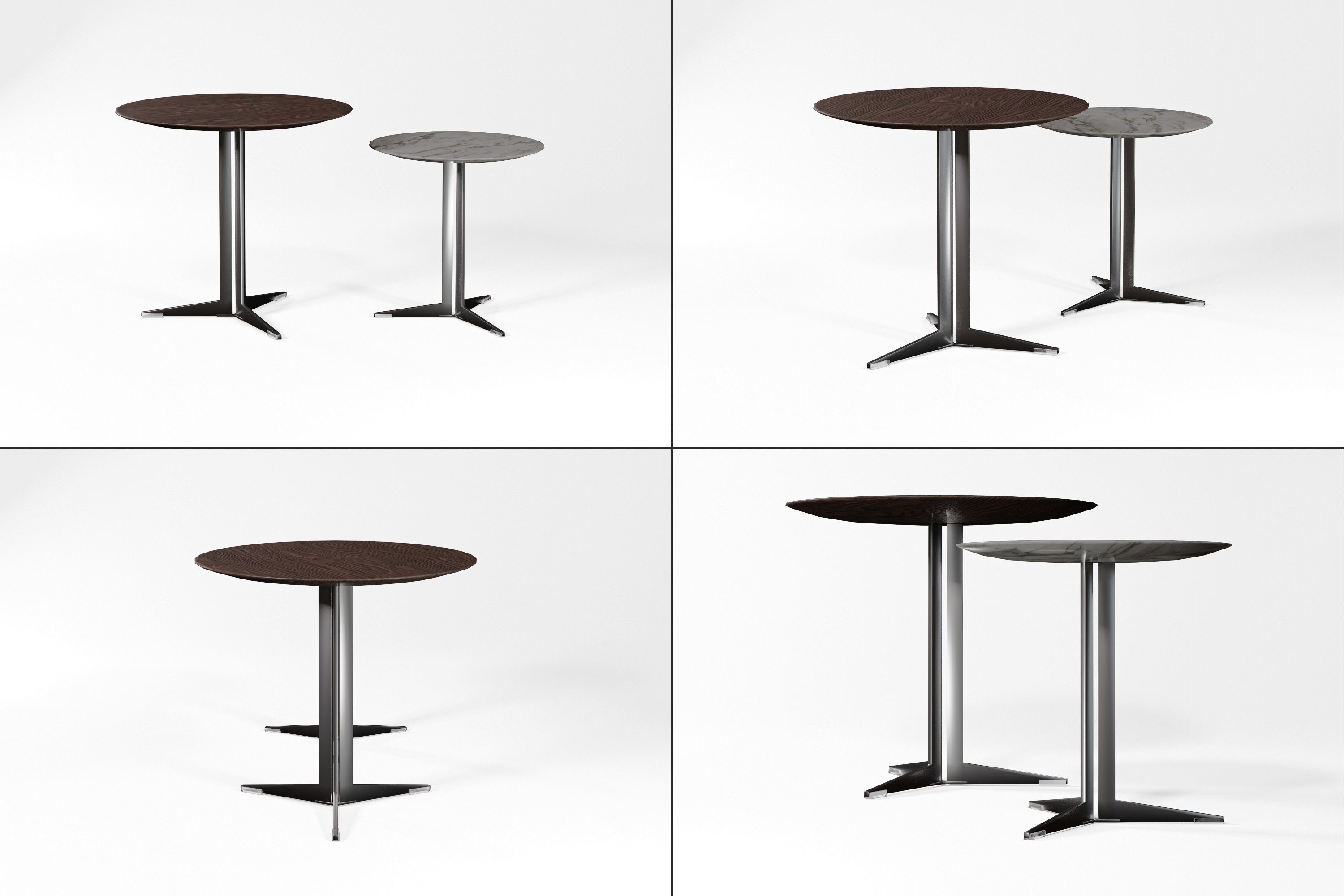 Two Modern Tables Low-poly 3D model_1