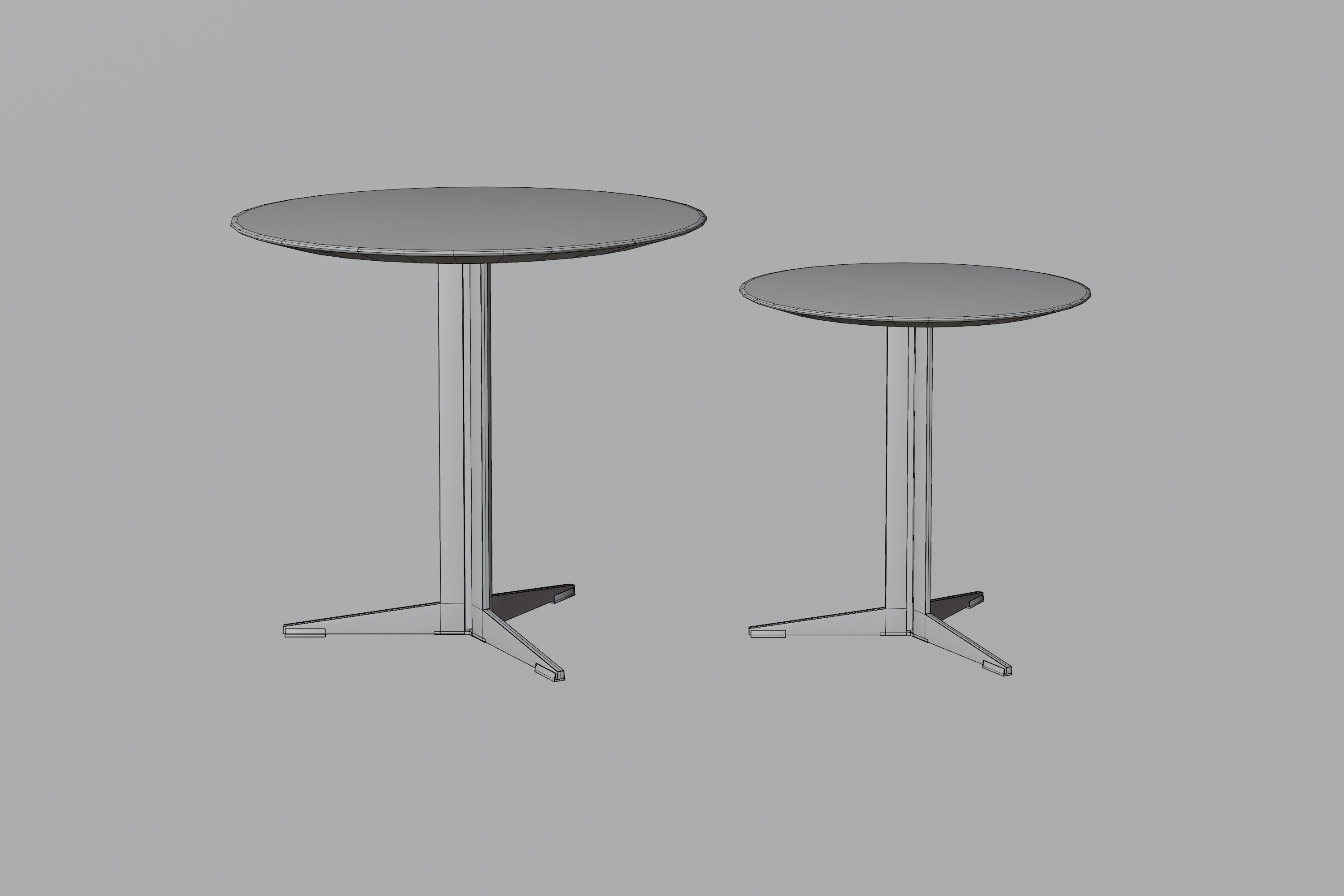 Two Modern Tables Low-poly 3D model_2