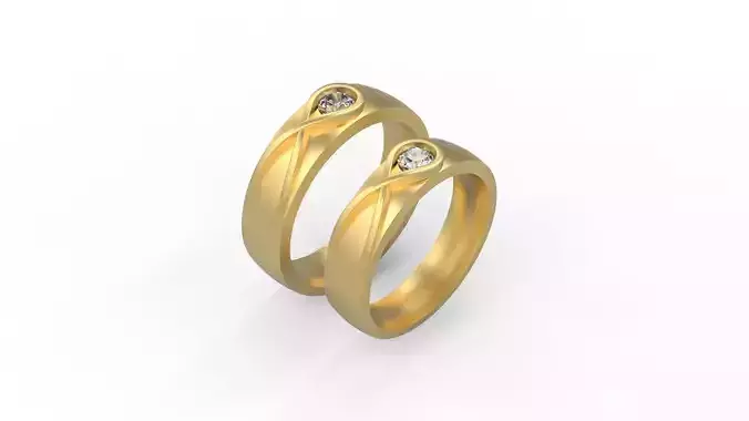 Couple Band Ring 038