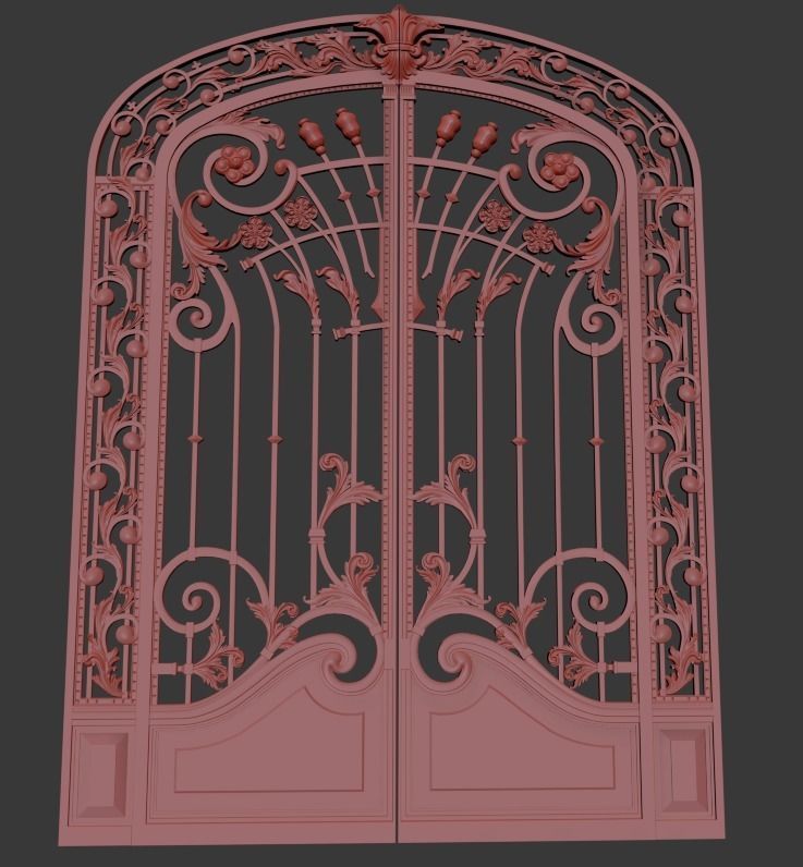 Gate door  3D model_3