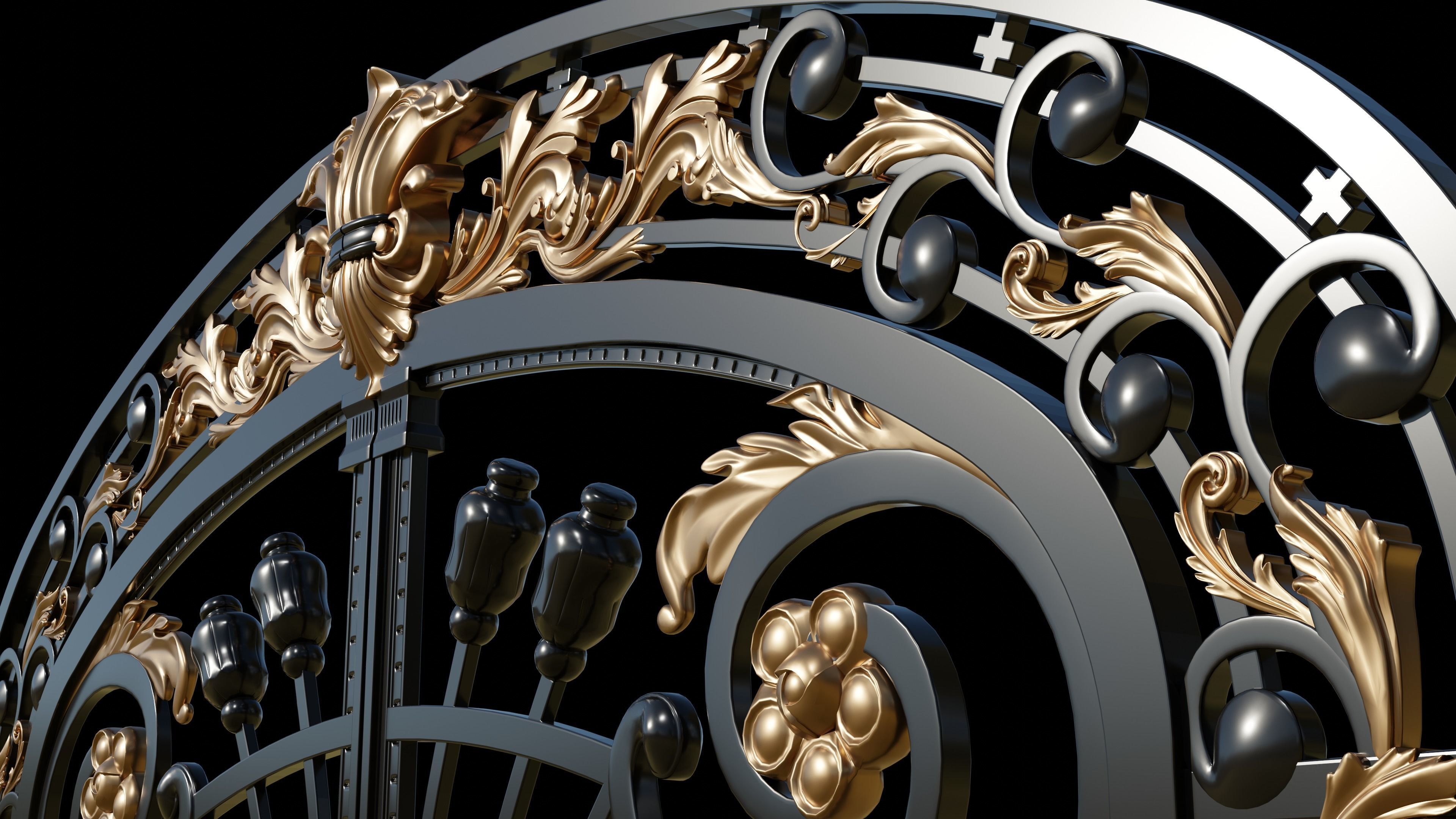 Gate door  3D model_1