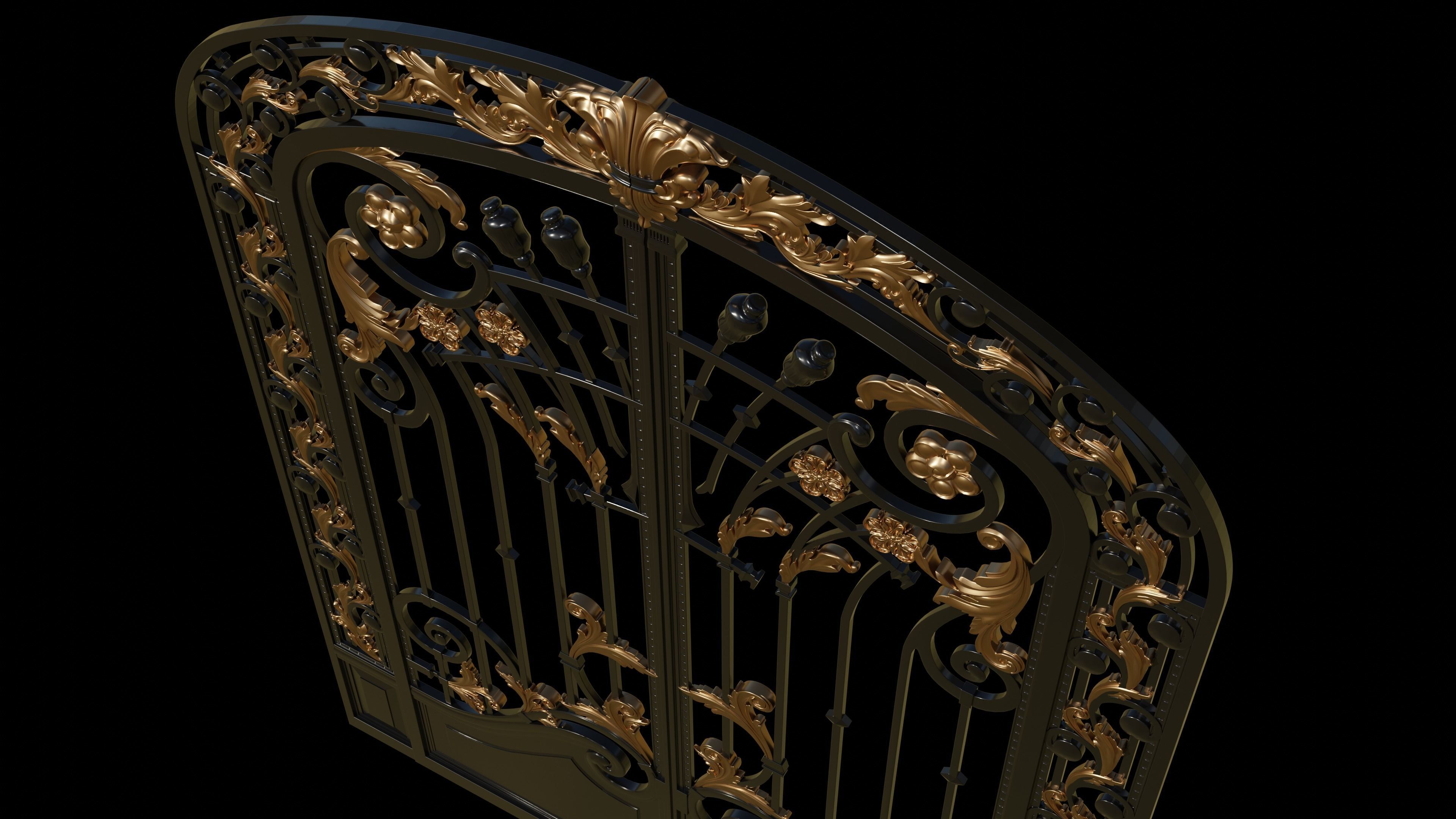 Gate door  3D model_4