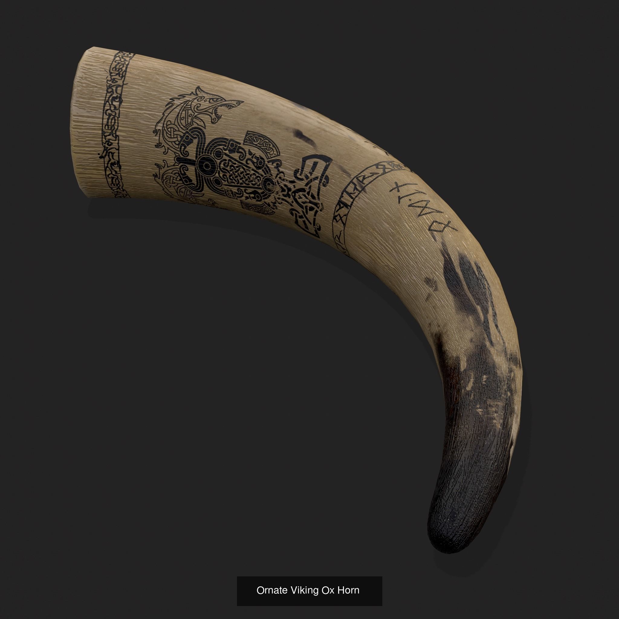 Viking Horn and Axe 3D Model Collection_15