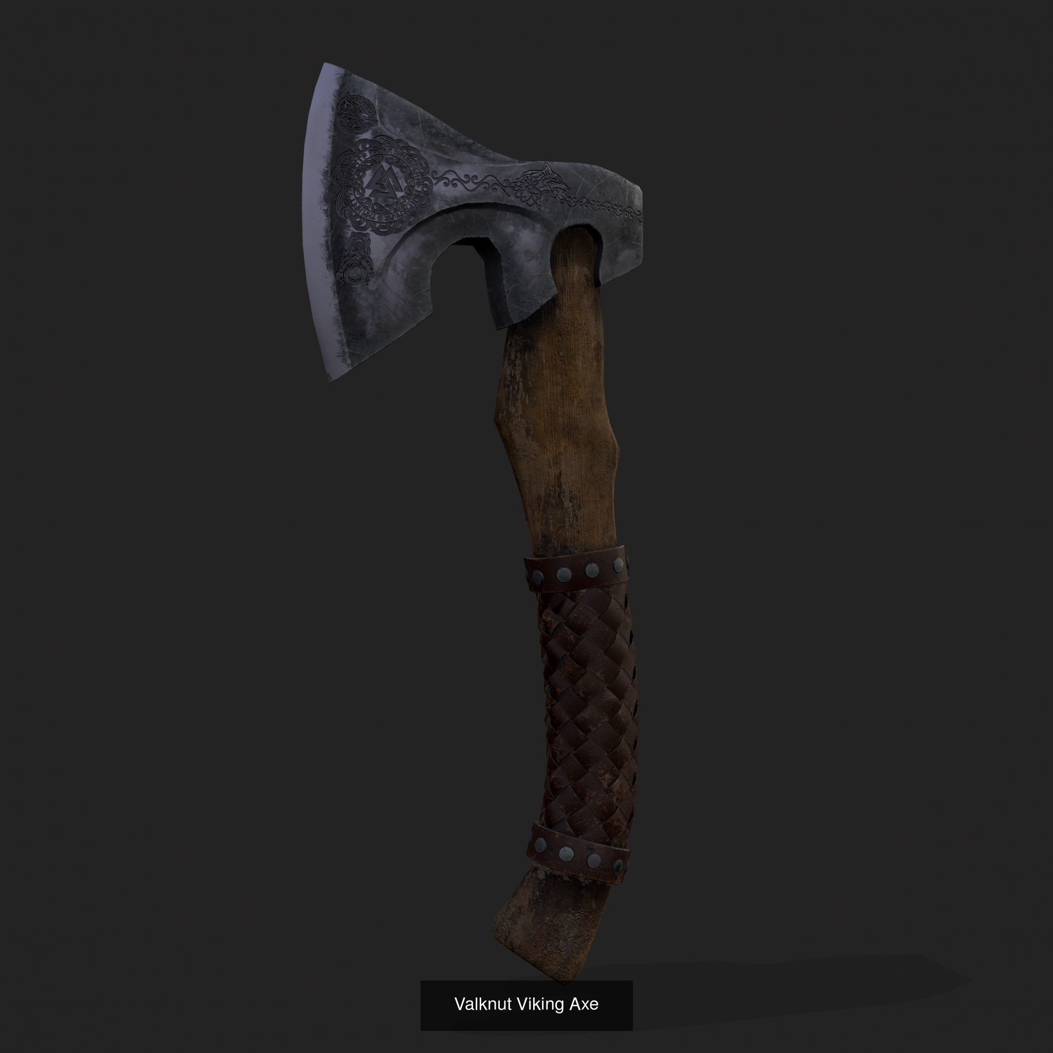 Viking Horn and Axe 3D Model Collection_16
