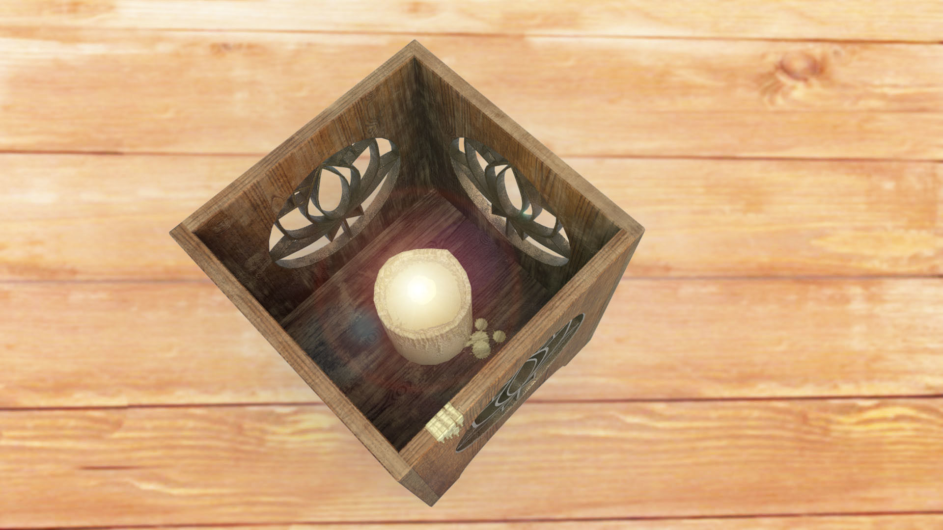 Metal lantern in vintage and modern style Wooden lamp lantern 3D Model Collection_9