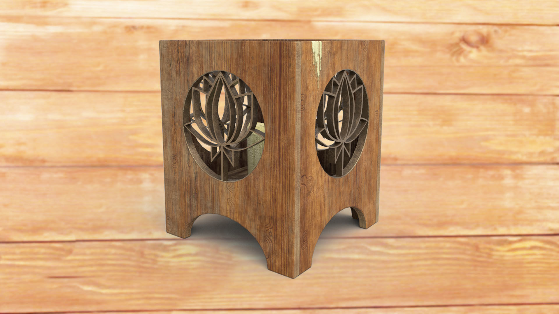 Metal lantern in vintage and modern style Wooden lamp lantern 3D Model Collection_8