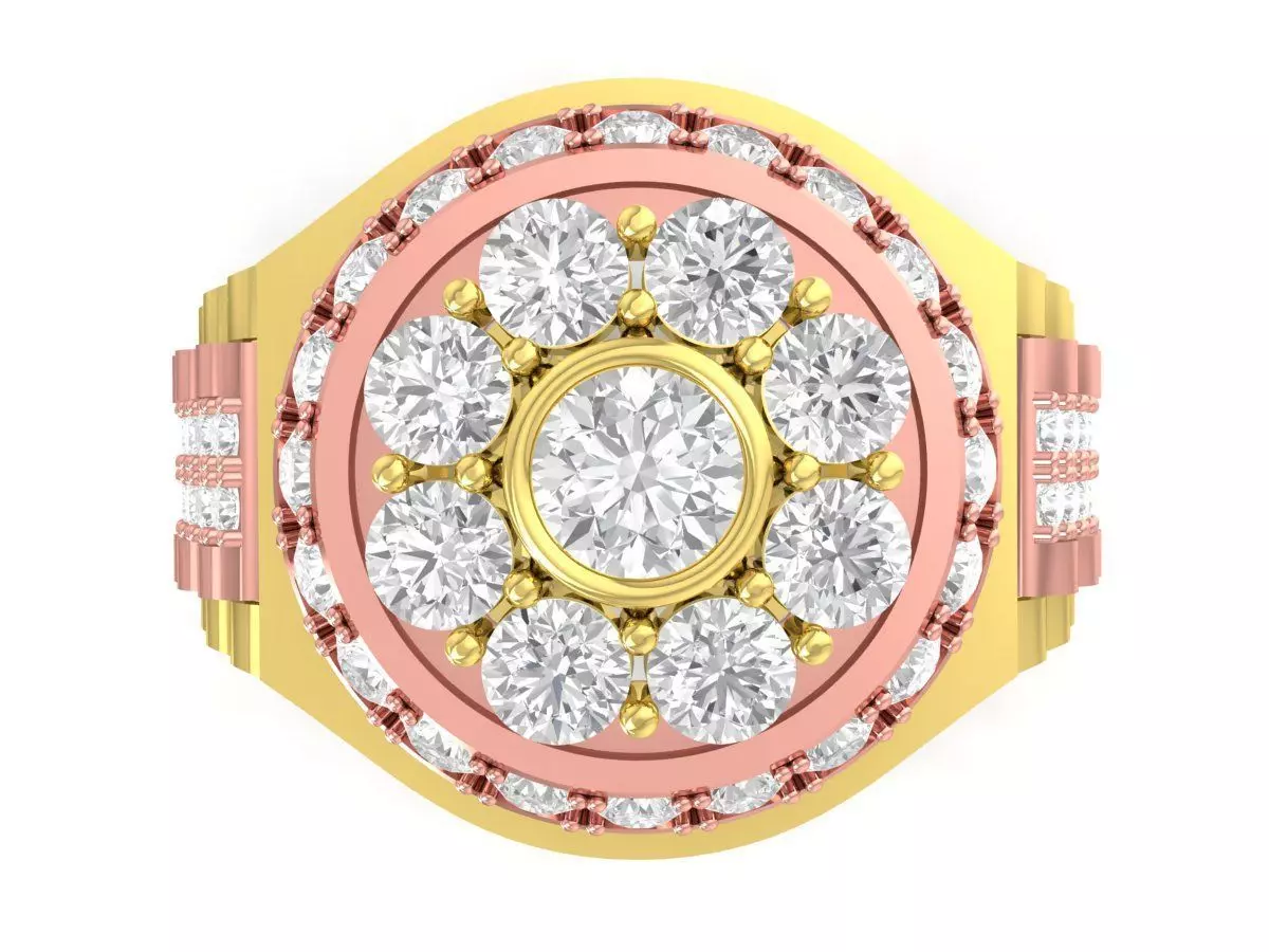 Luxury Multi Layer Halo Diamond Men Ring 3398 3D print model