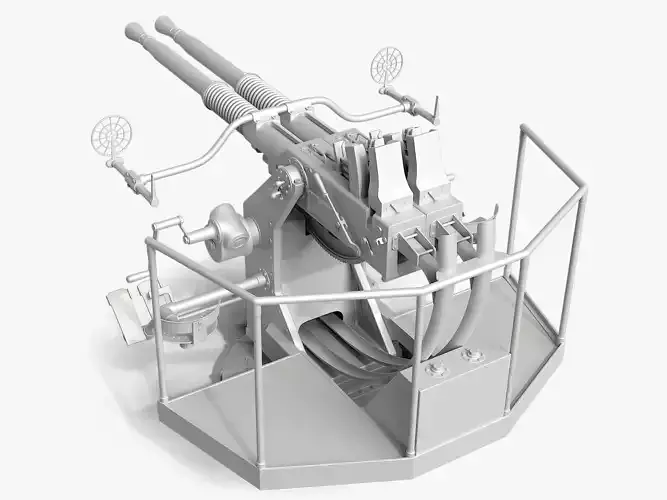 Bofors Twin 40mm anti-aircraft gun 3D model
