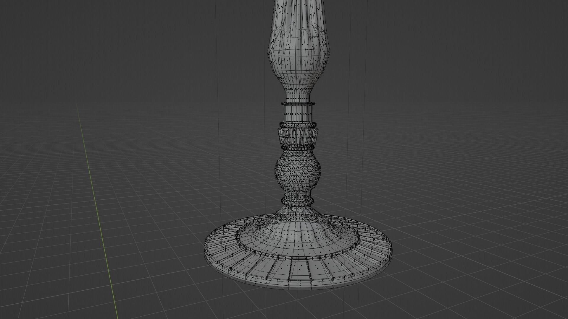  gold candelabra 2 meters tall with five lit candles melted wax  3D model_12