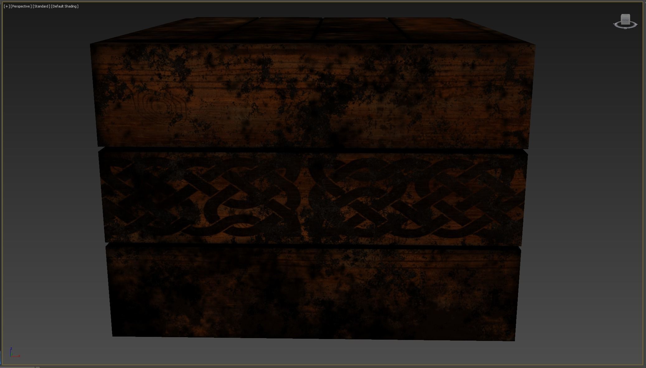 wooden case Low-poly 3D model_9