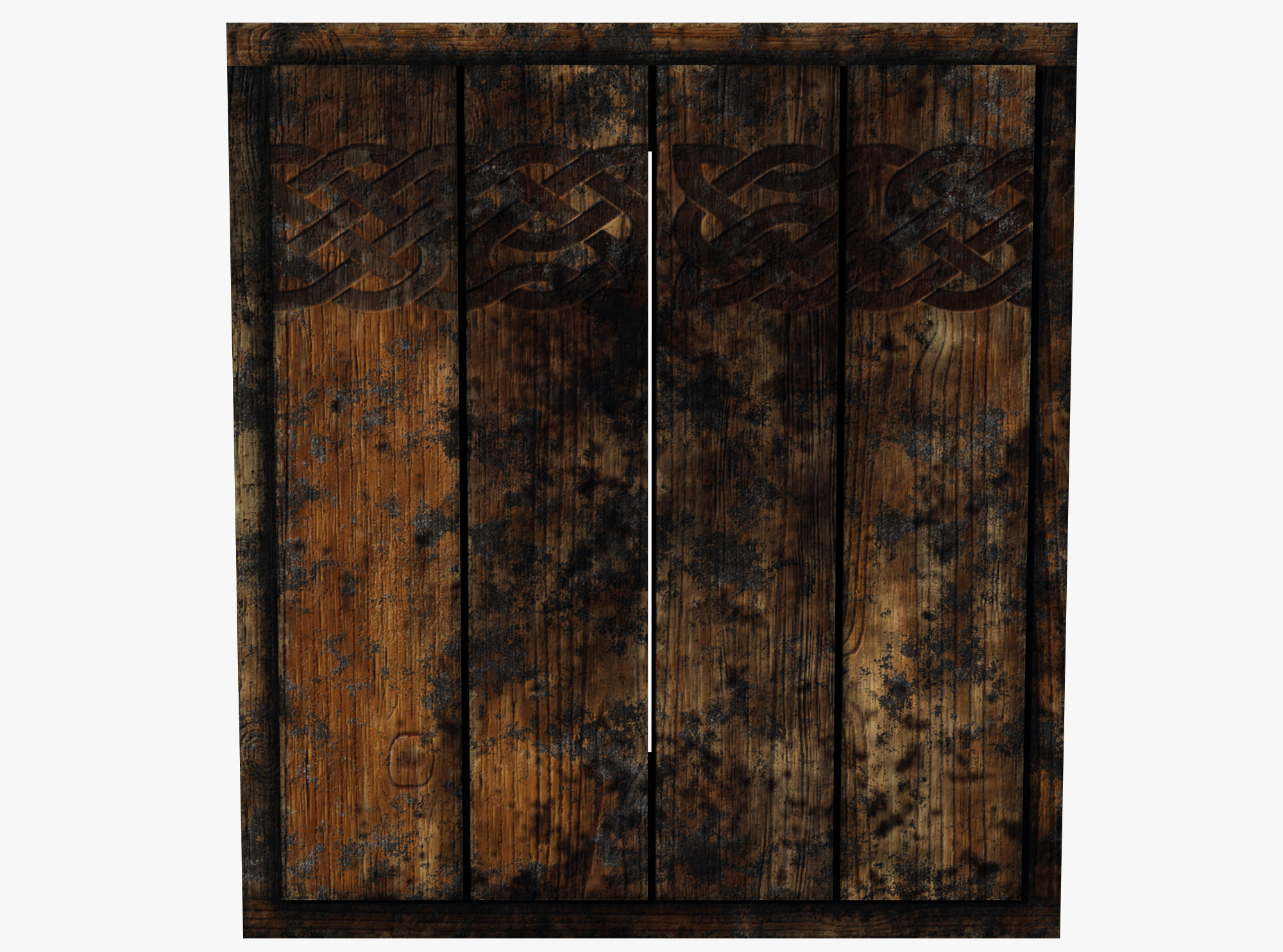 wooden case Low-poly 3D model_3