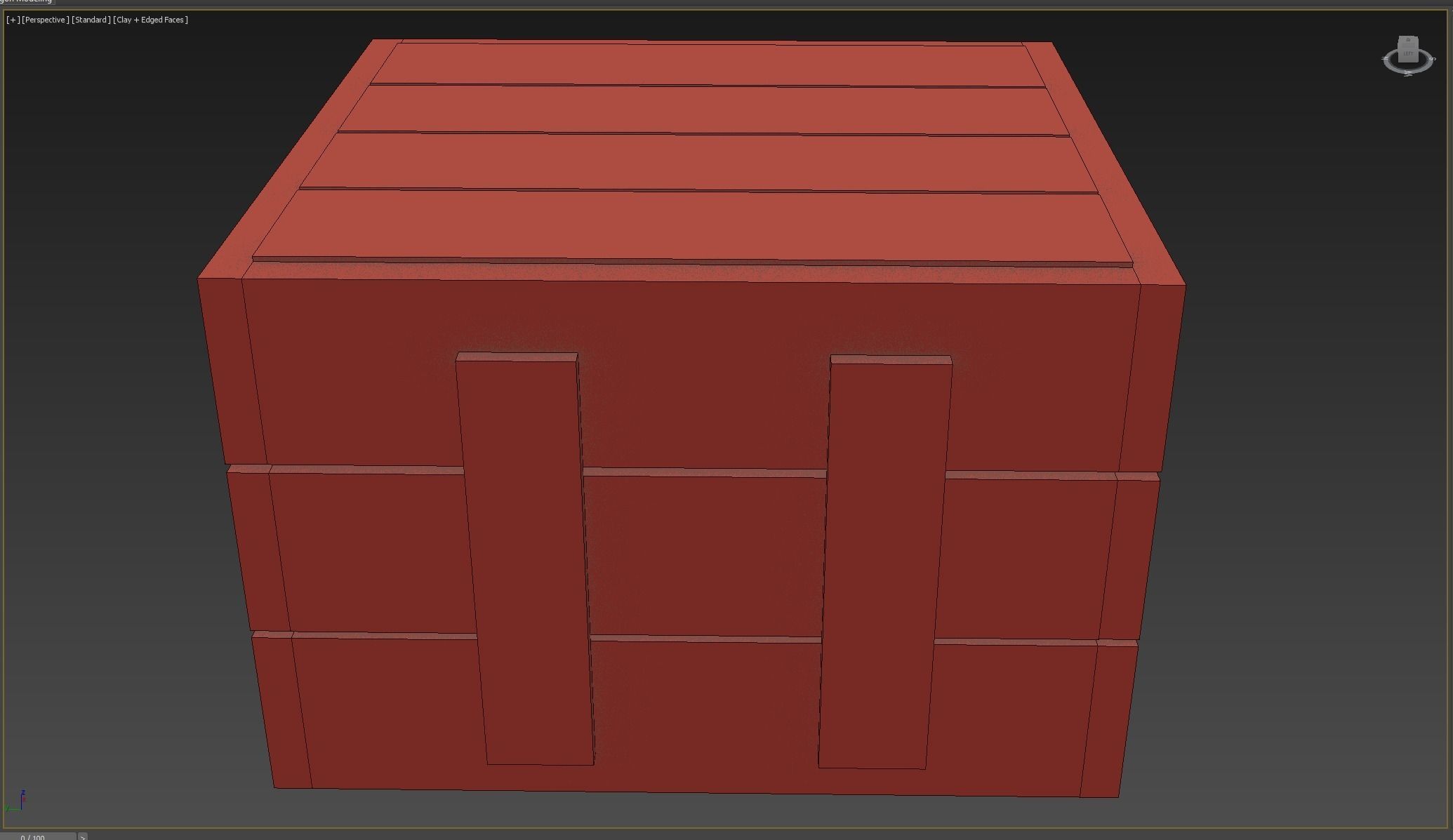wooden case Low-poly 3D model_6