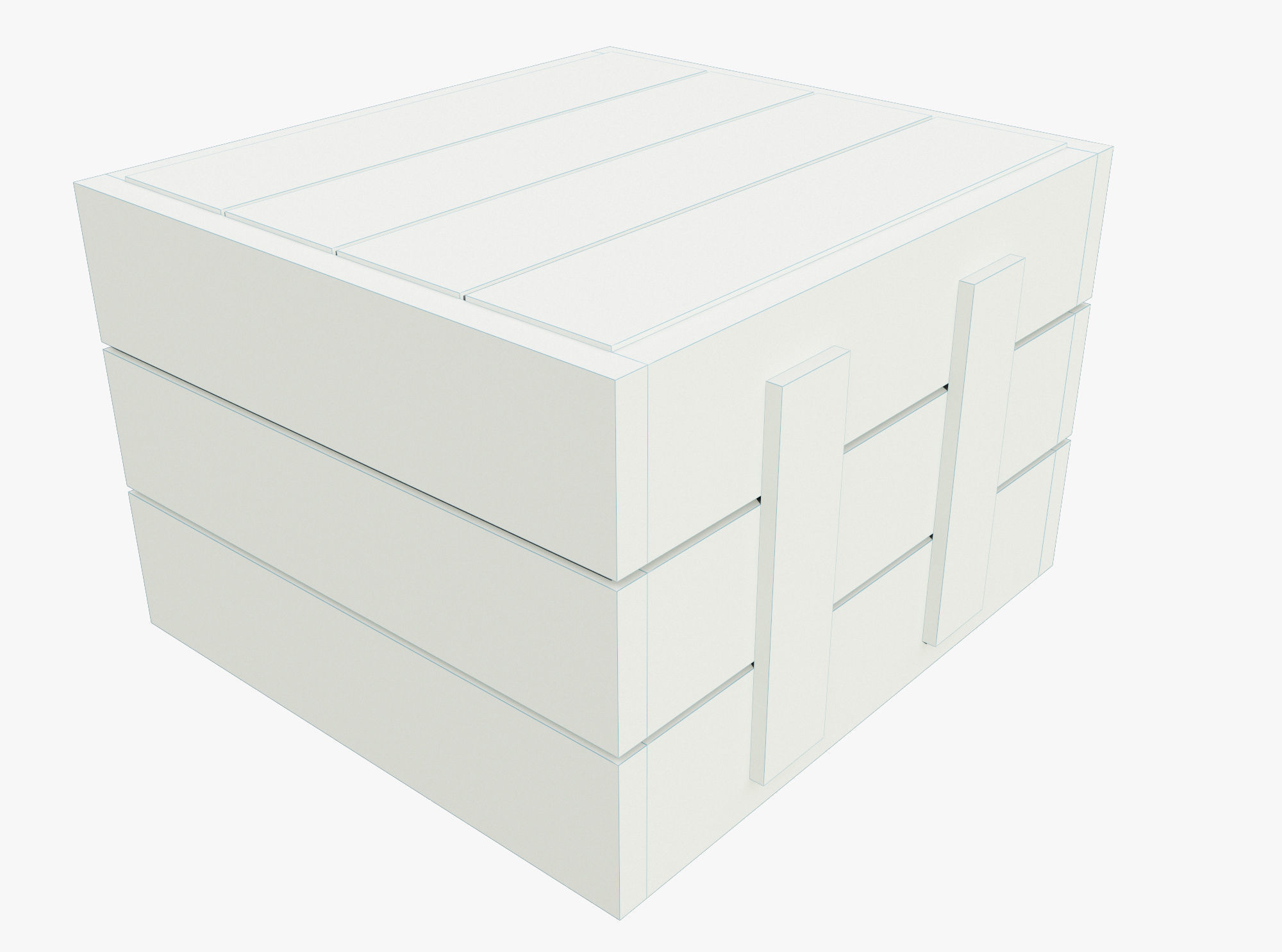 wooden case Low-poly 3D model_4