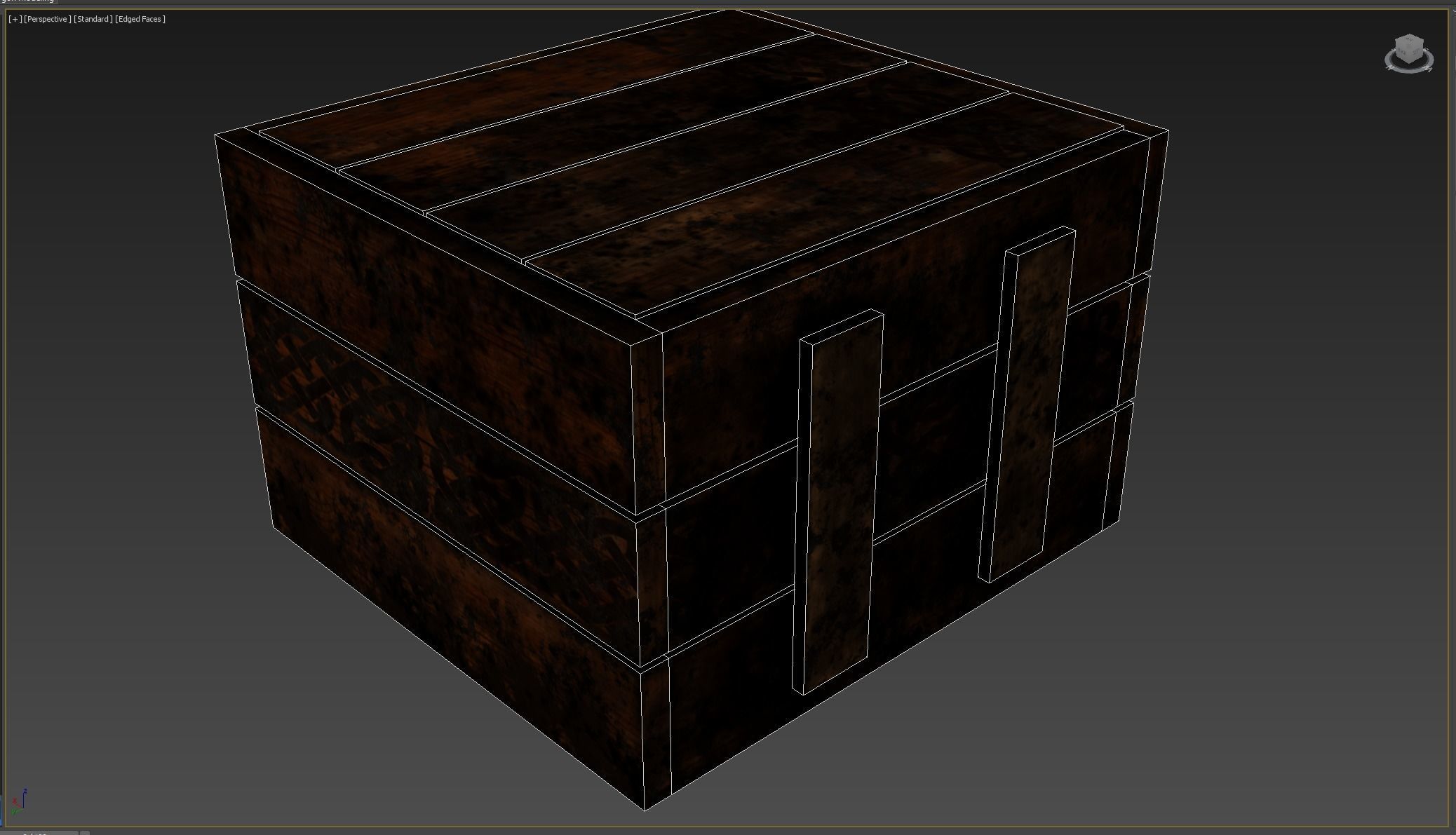 wooden case Low-poly 3D model_7