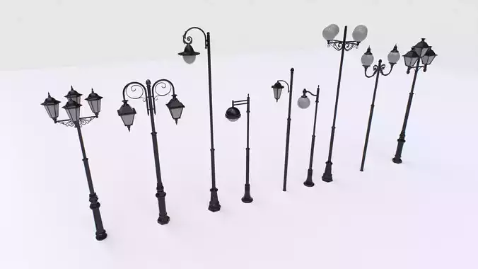 Street Lights Pack Low-poly 3D model