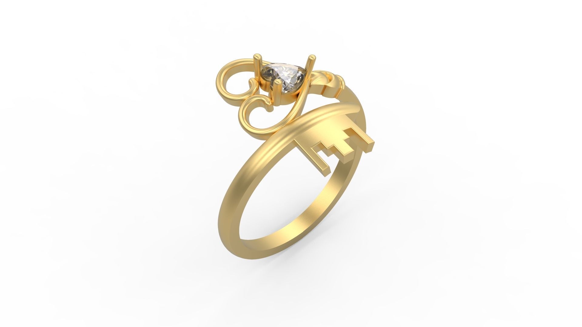 Minimalist Key Ring 516 3D print model_1