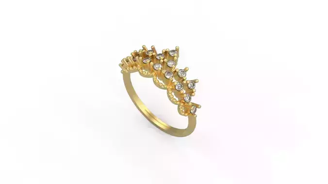 Minimalist Crown Ring 01 3D print model