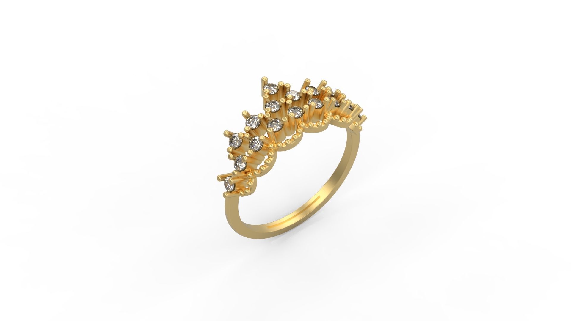 Minimalist Crown Ring 01 3D print model_1