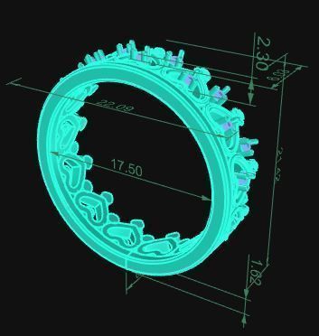 Minimalist Crown Ring 02 3D print model_7