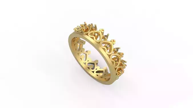 Minimalist Crown Ring 02 3D print model