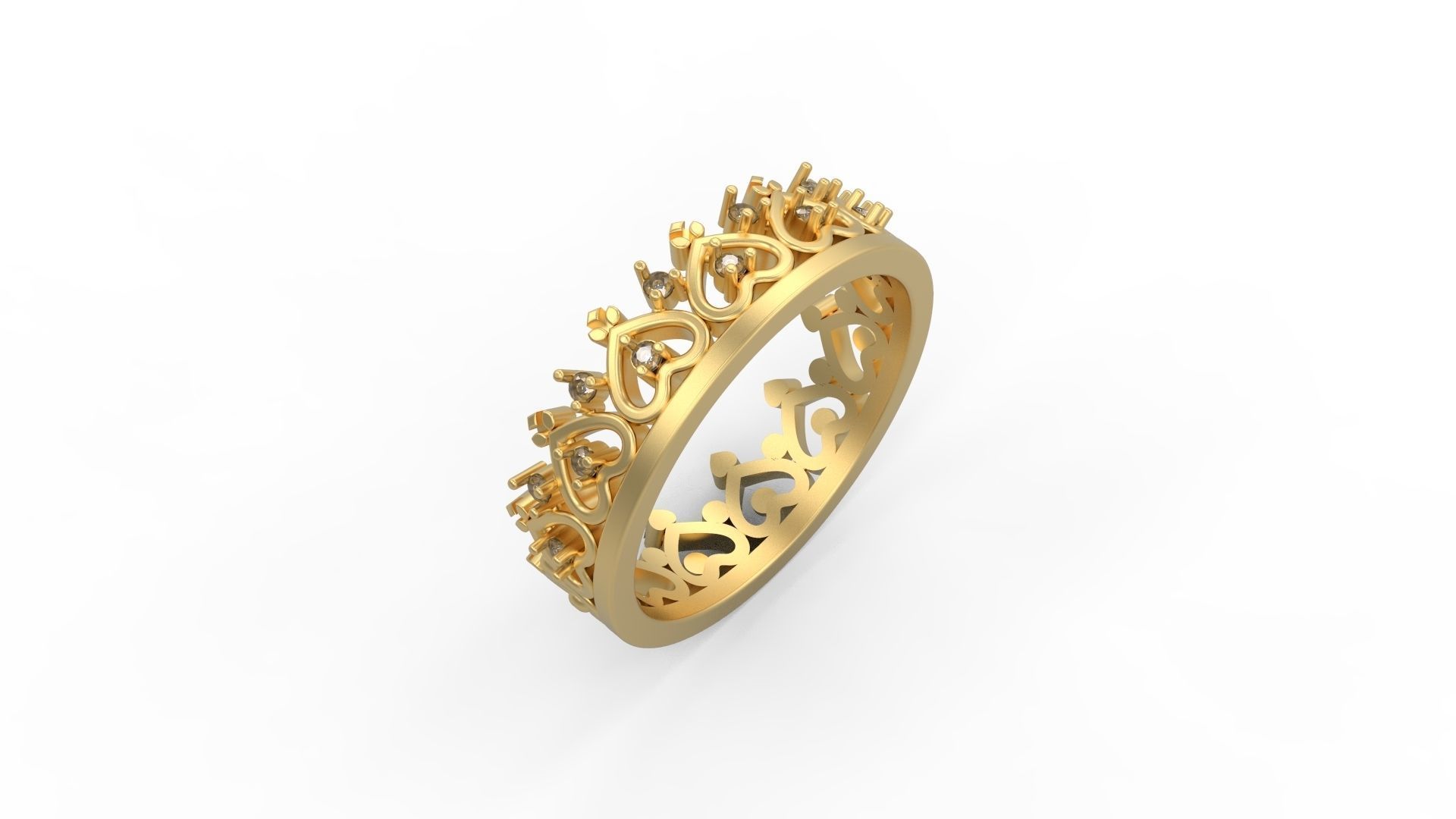 Minimalist Crown Ring 02 3D print model_1