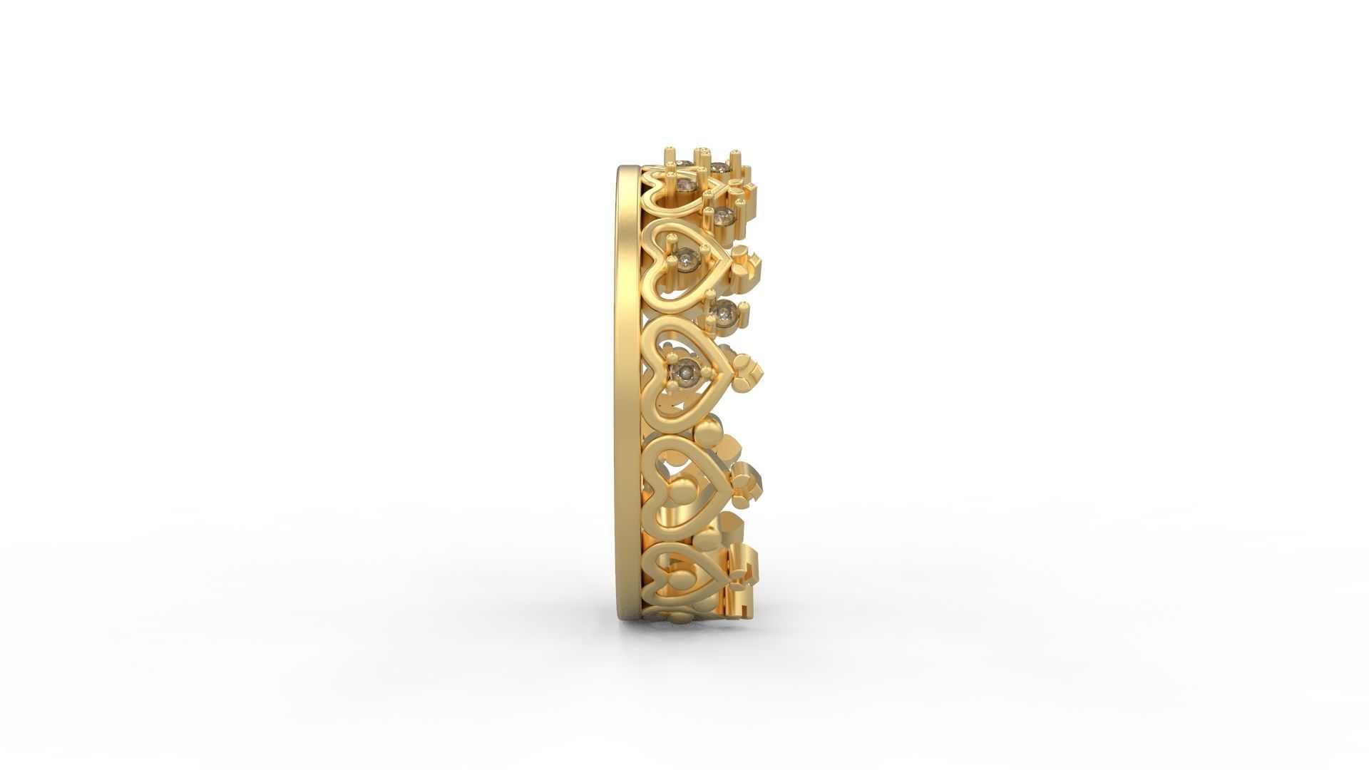 Minimalist Crown Ring 02 3D print model_3