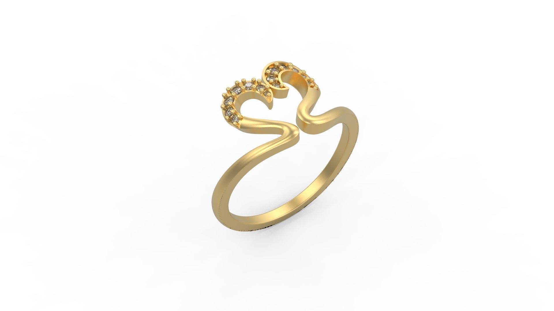 Minimalist Swan Ring 516 3D print model_1