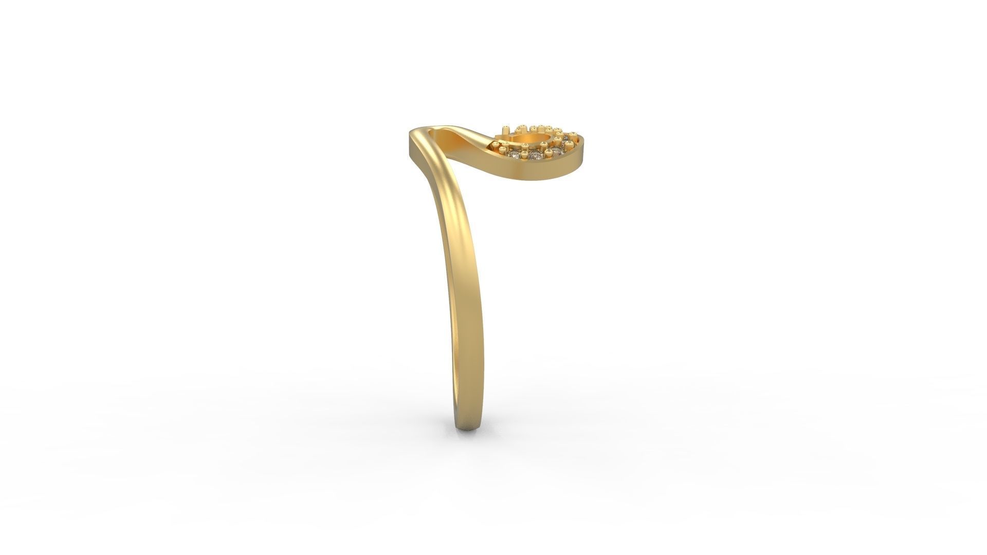 Minimalist Swan Ring 516 3D print model_3